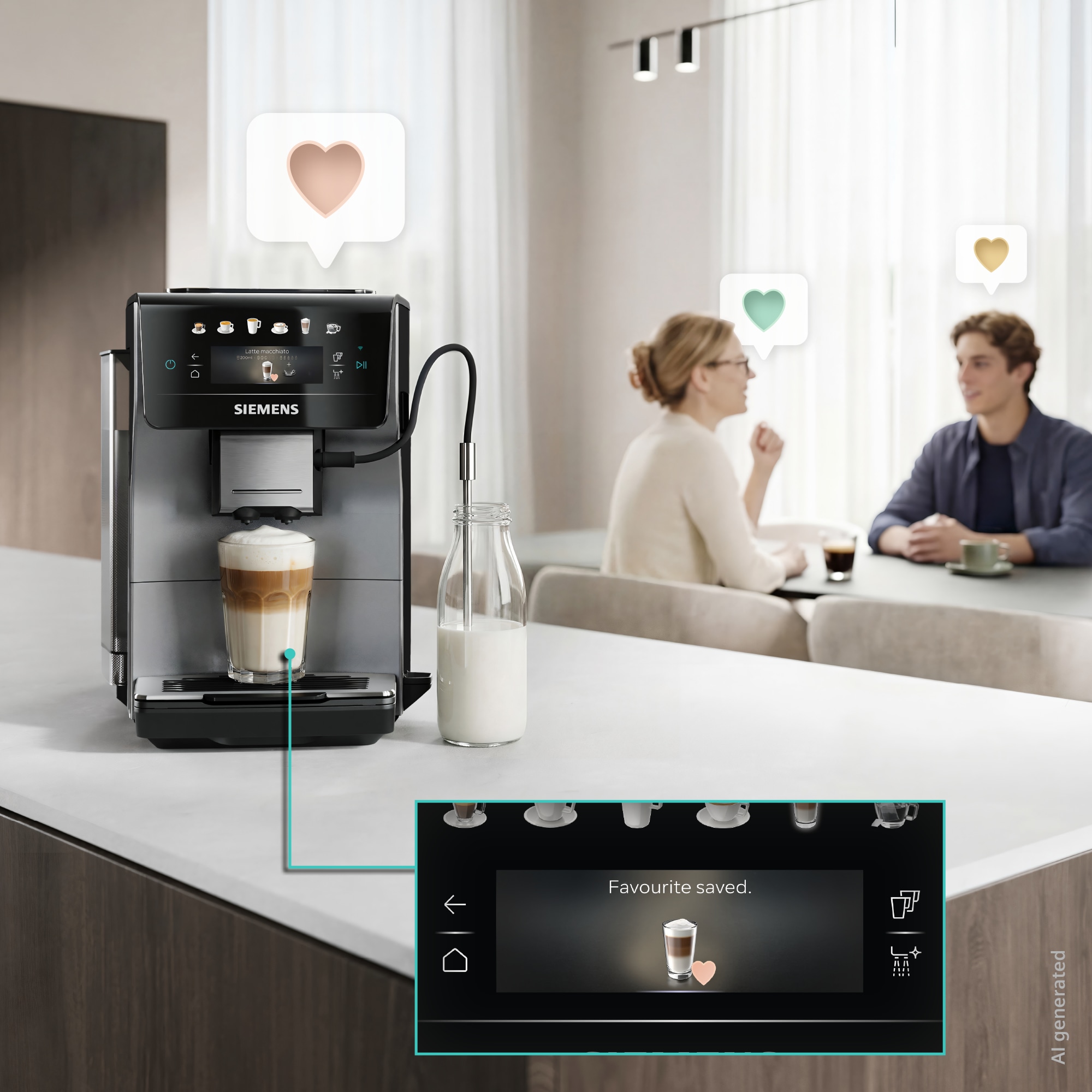 SIEMENS Kaffeevollautomat »EQ600 TP603E07, 6 Getränke, XL-Getränke, bis zu 480ml, Keramikmahlwerk« Doppeltassenfunktion, Kannenfunktion, entnehmbare Brüheinheit, Silber