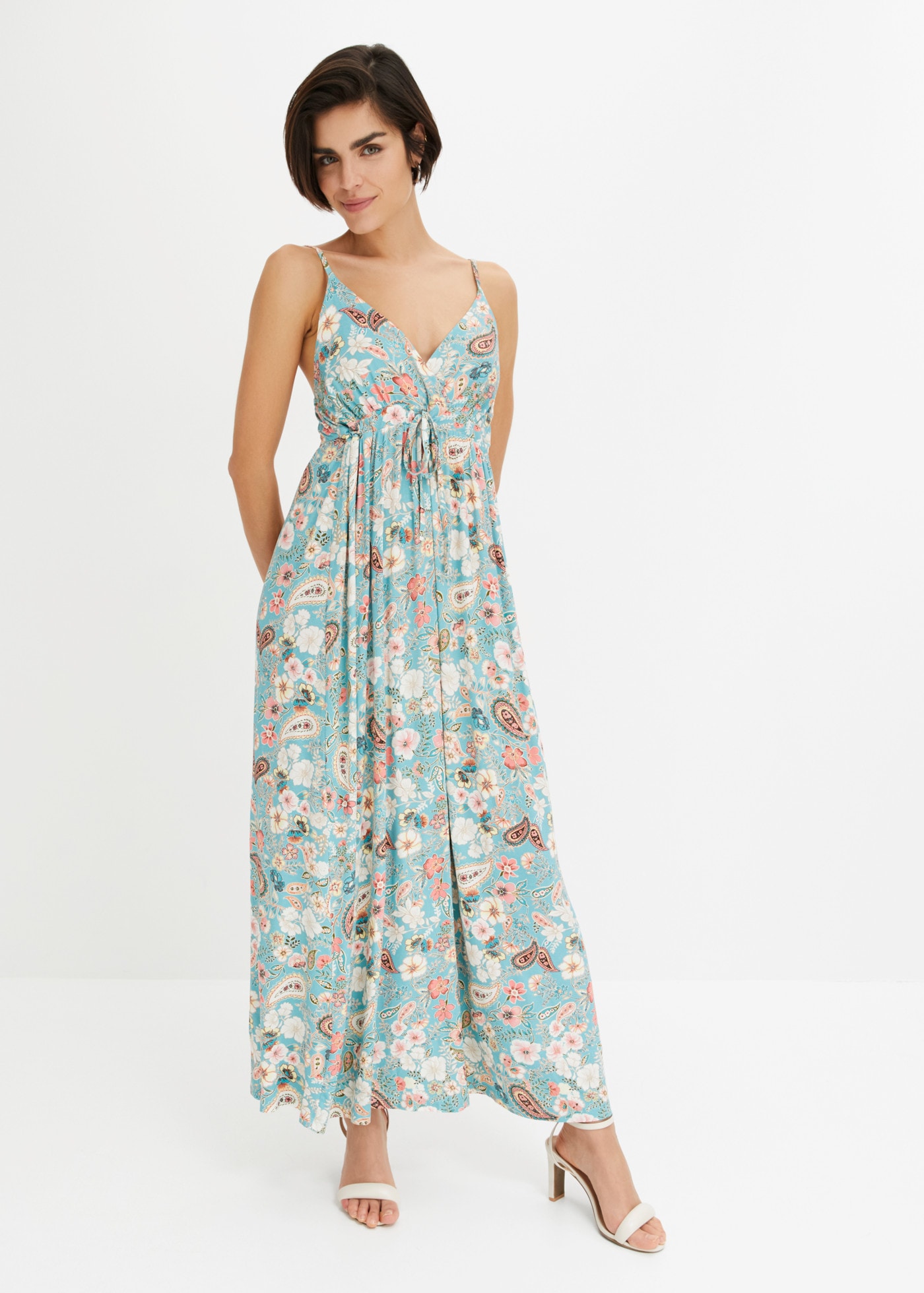 bonprix Maxikleid sommerliches Maxikleid, mit modischem Print, lockere Passform
