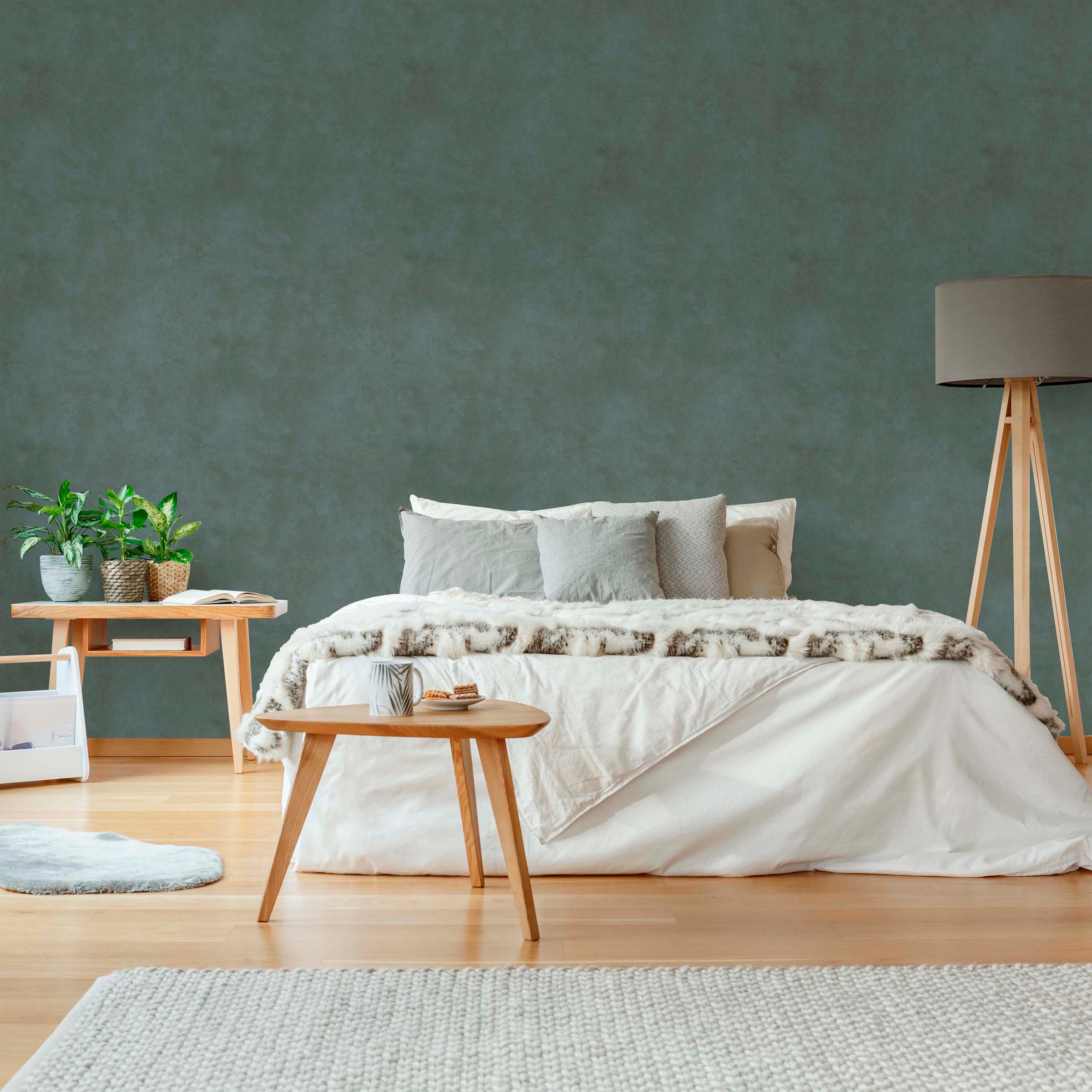 WOW Vliestapete »WOW Beton Blau Grun Vliestapete«, Steinoptik, WOW Beton Blau Grun Vliestapete