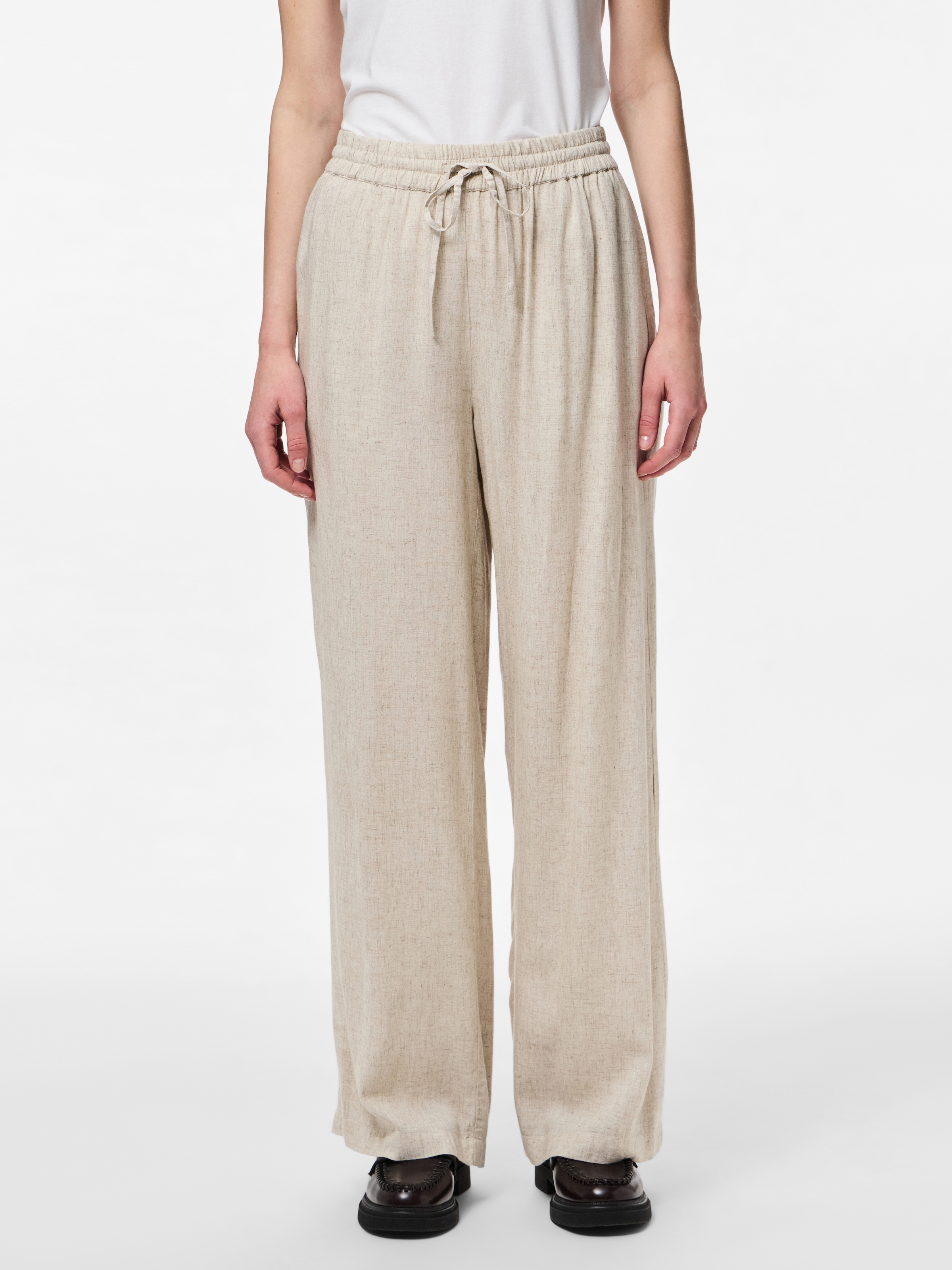 pieces Schlupfhose "PCPIA HW WIDE PANTS WVN NOOS", Sommerhose, mit Leinen günstig online kaufen