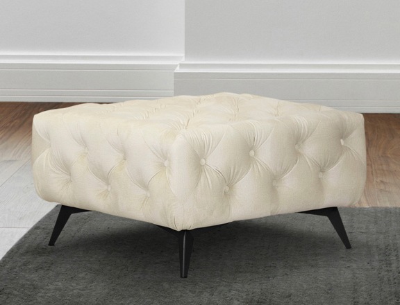 Home affaire Polsterhocker "Amaury" Chesterfield-Optik, Breite 80cm, Fußfar günstig online kaufen