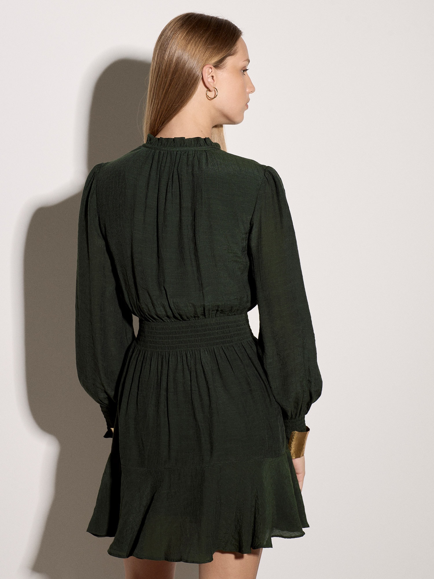 Apricot Minikleid »Stufenkleid mit Rüschen« mit Bindeband, 2 Stk. tlg. mit Bindeband