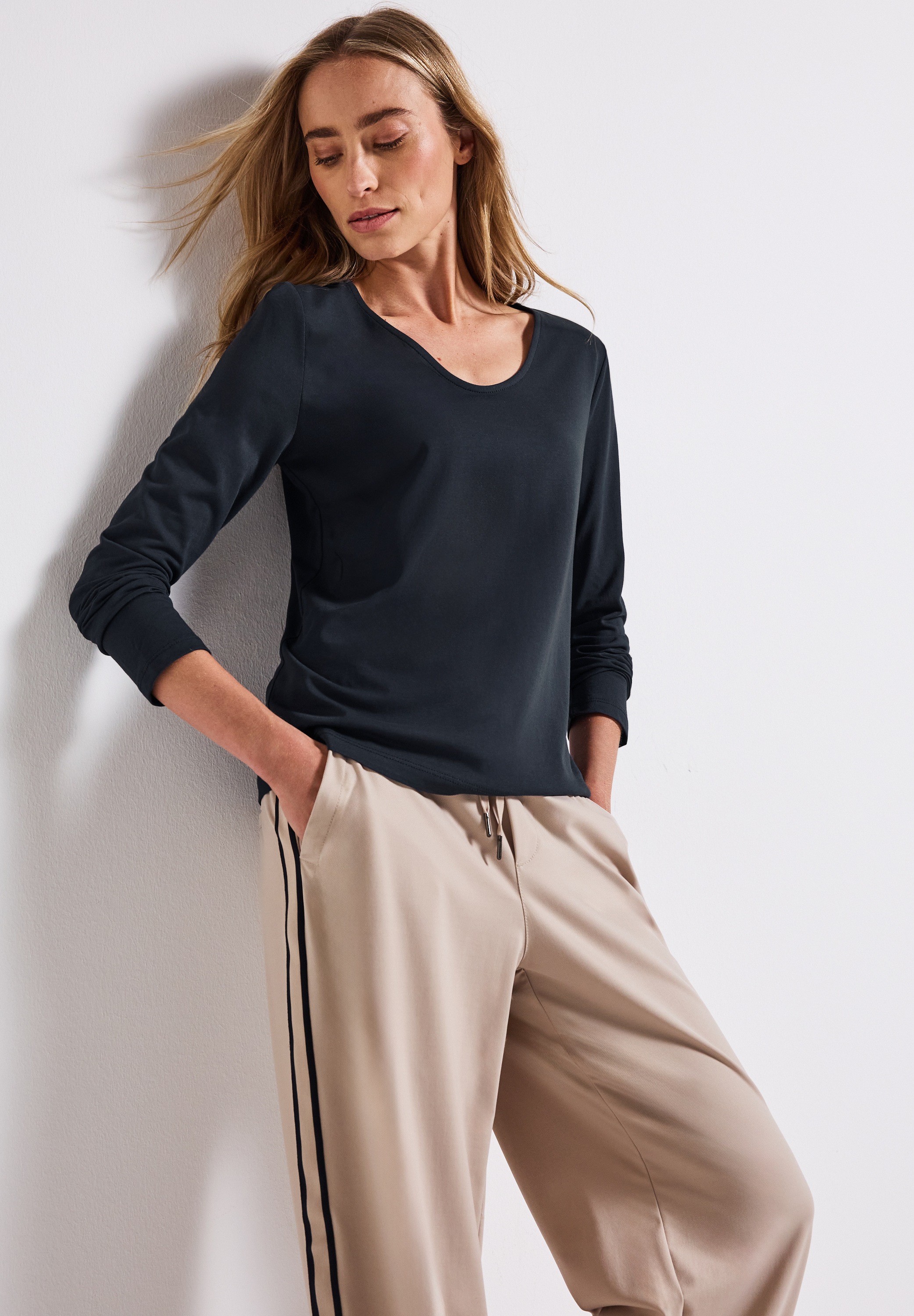 STREET ONE Langarmshirt im soften Baumwoll-Mix günstig online kaufen