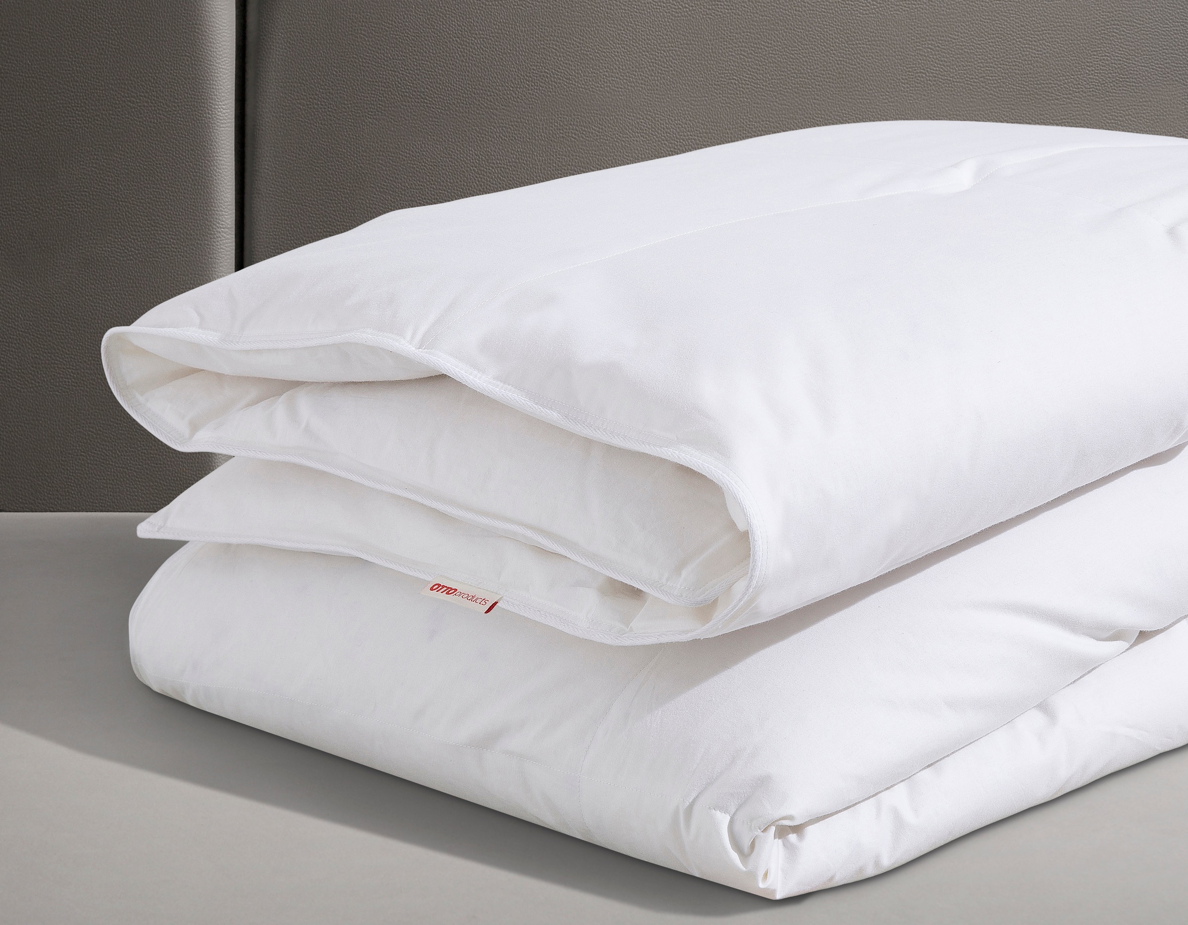OTTO products Daunenbettdecke + Federkissen »Jannika«, (Spar-Set, 2 St.), plastikfreie Verpackung!