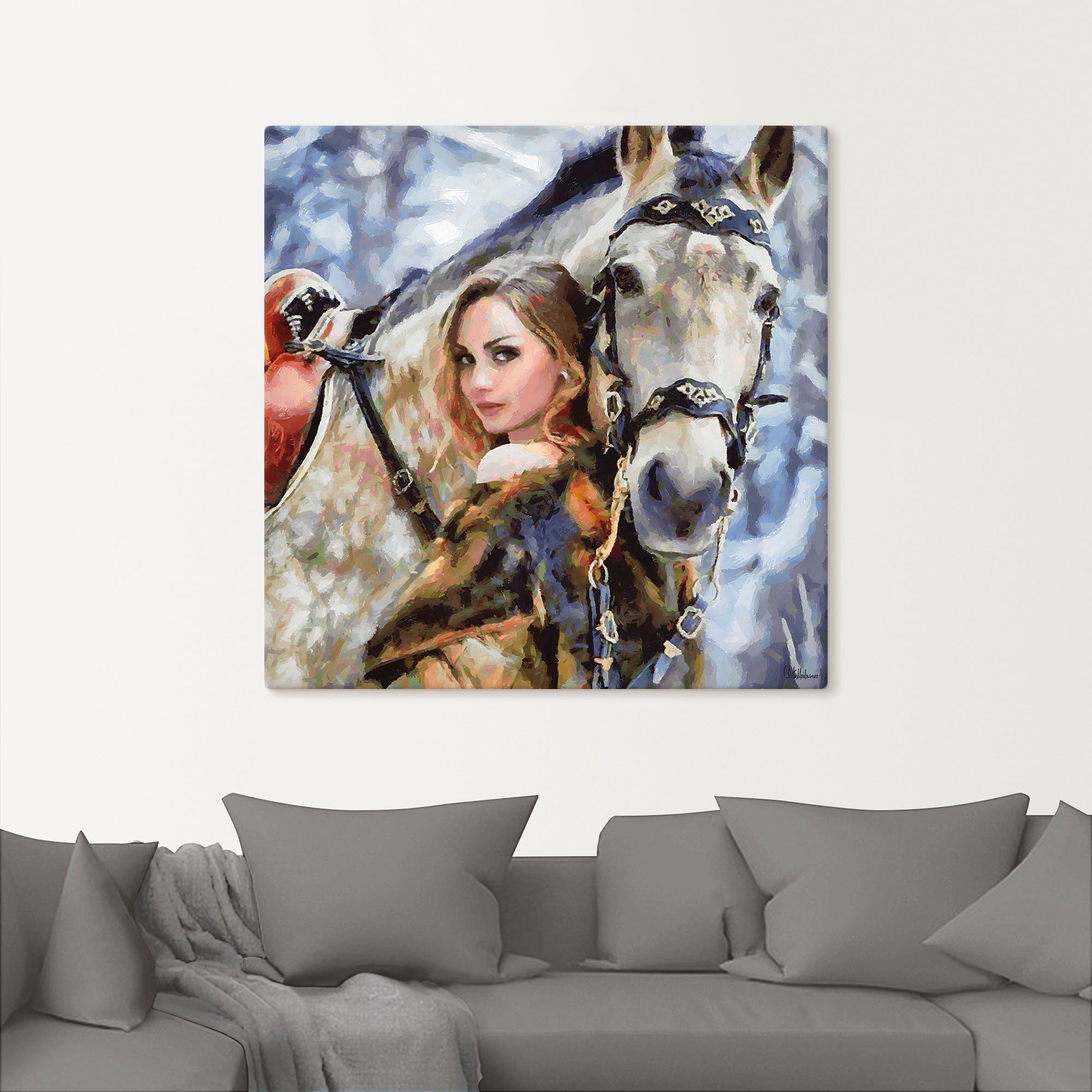 kaufen (1 Artland in Pferd«, als Leinwandbild, versch. Poster oder weißem Alubild, | Wandbild Portrait, Größen St.), BAUR mit »Mädchen Wandaufkleber