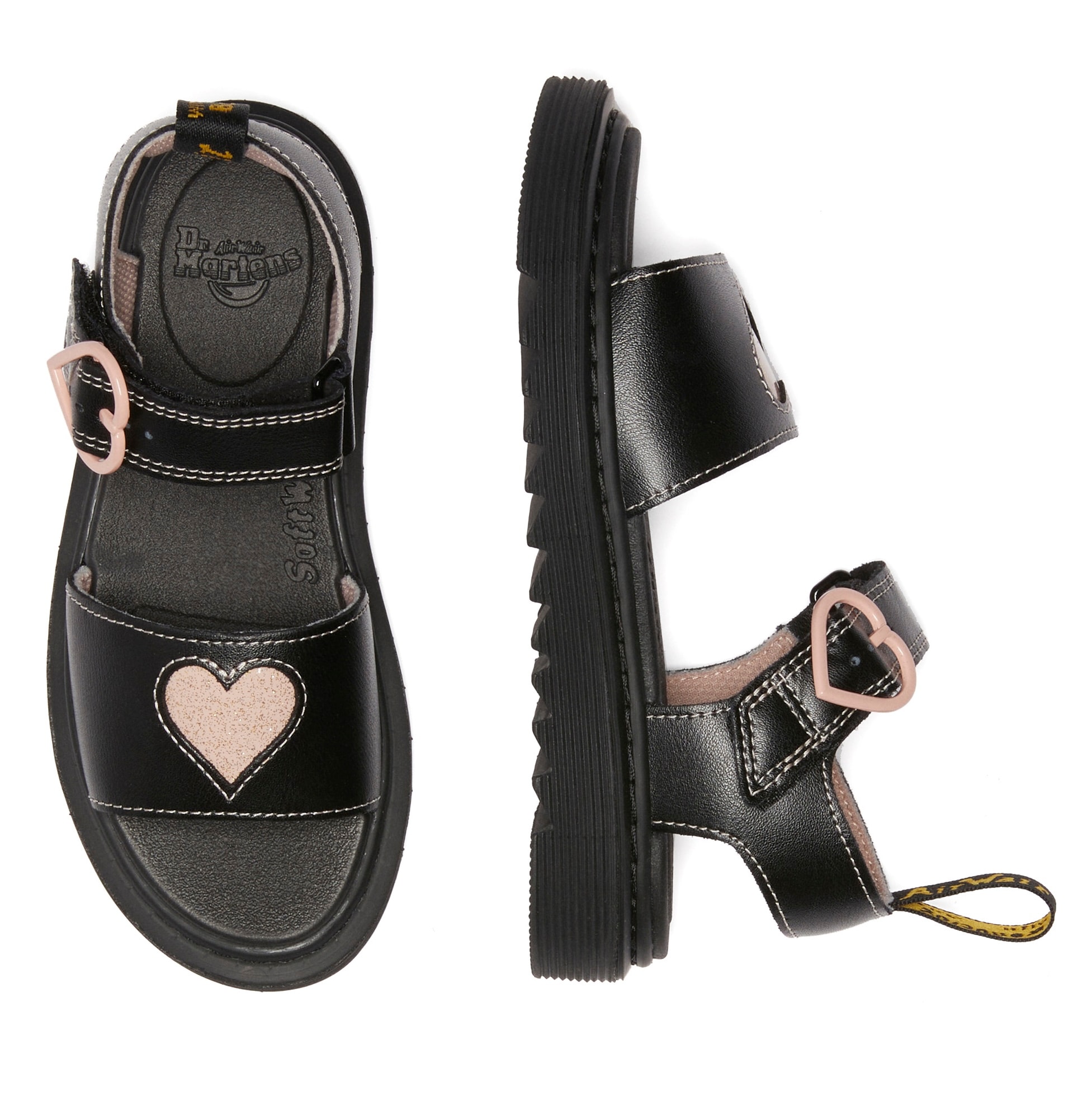DR. MARTENS Plateausandale »Marlowe Kinder«, Plateausandale, Sommerschuh mit Herzchen Applikation