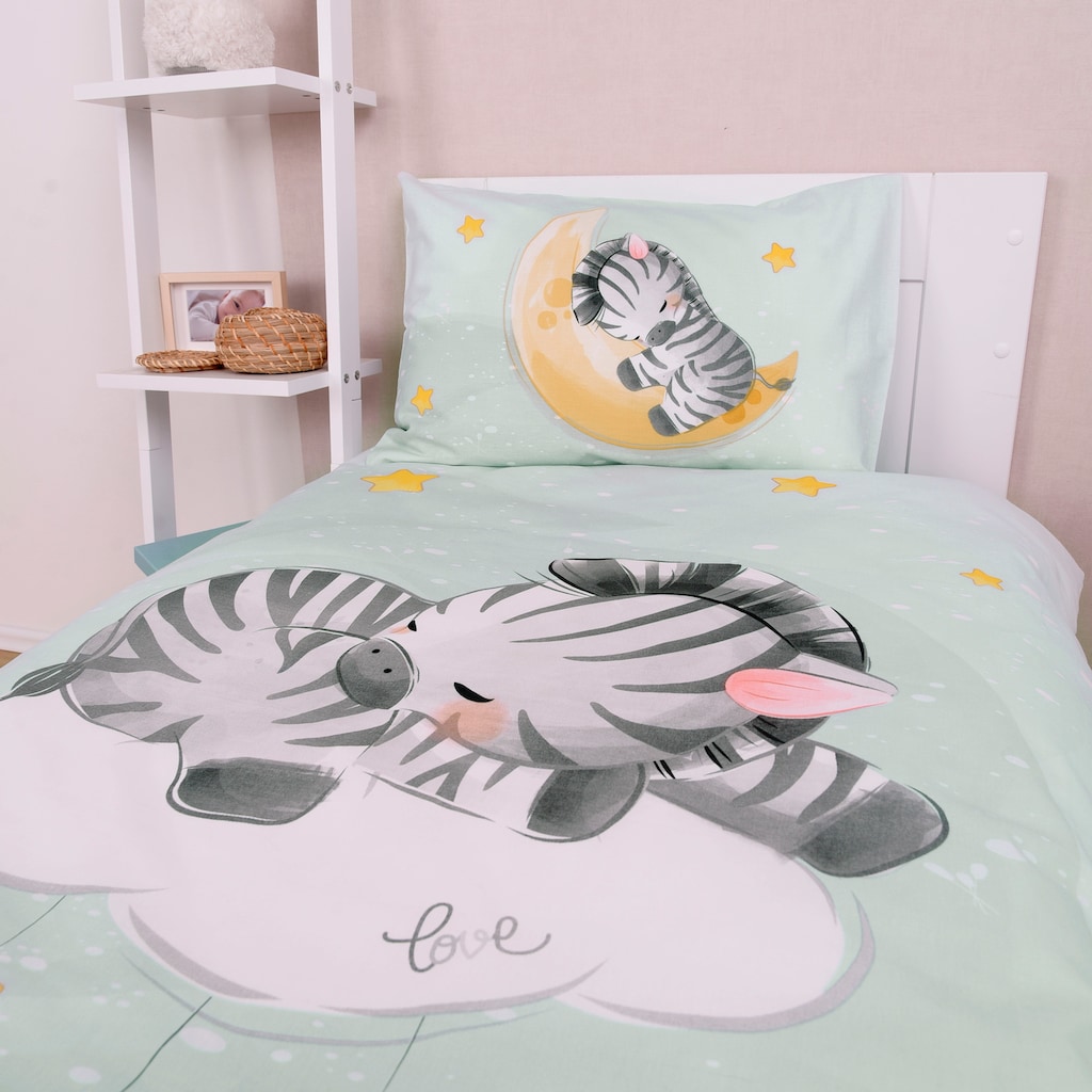 Baby Best Babybettwäsche »babybest Zebra«, (2 tlg.), mit liebevollem Motiv