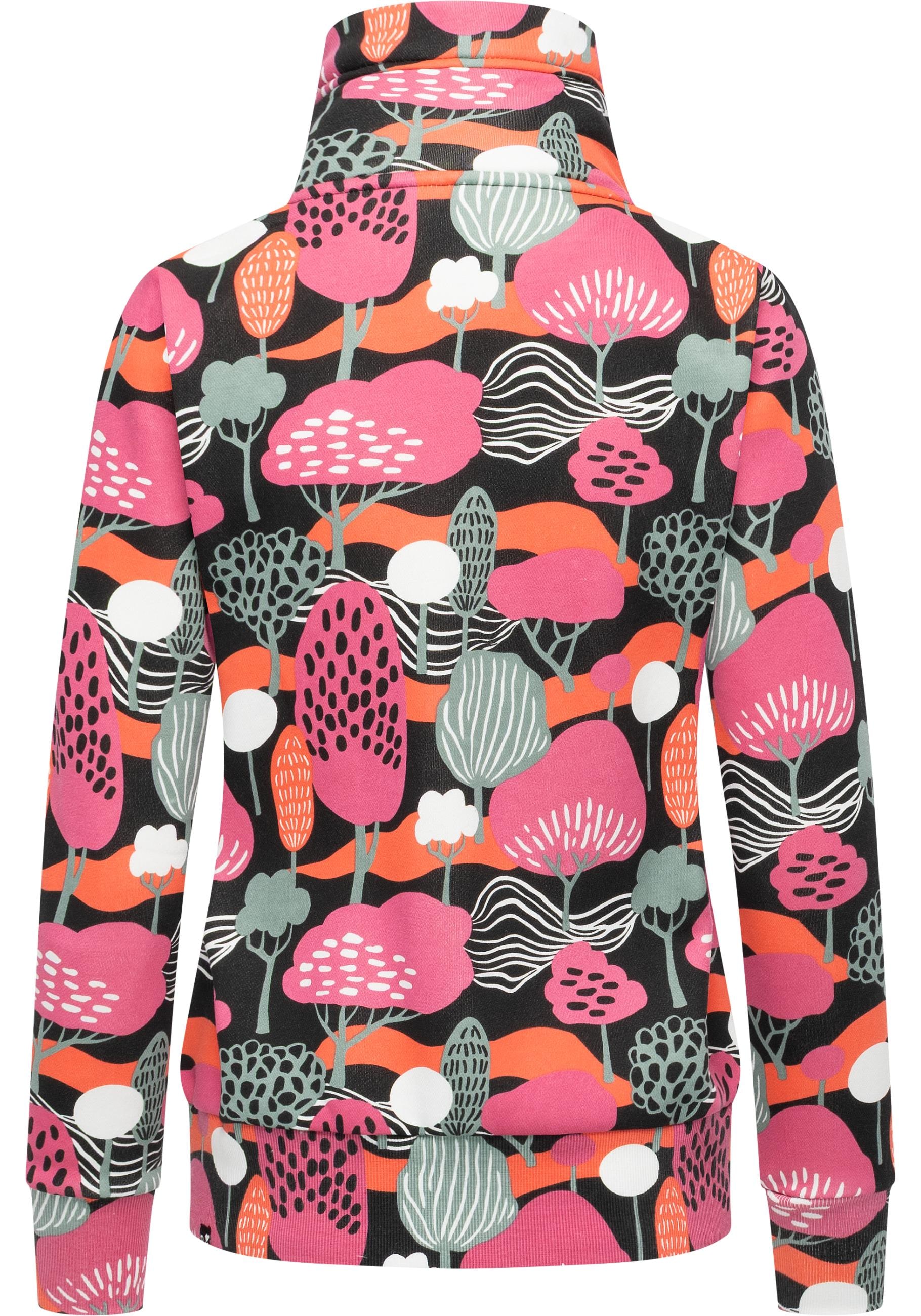 Ragwear Sweatjacke »Ronette Print« Zip-Jacke mit Allover-Print und hohem Kragen
