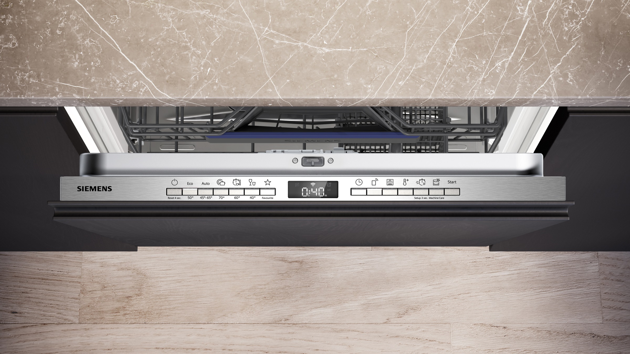 SIEMENS vollintegrierbarer Geschirrspüler iQ300 »SX63EX27AE« 13 tlg. Maßgedecke