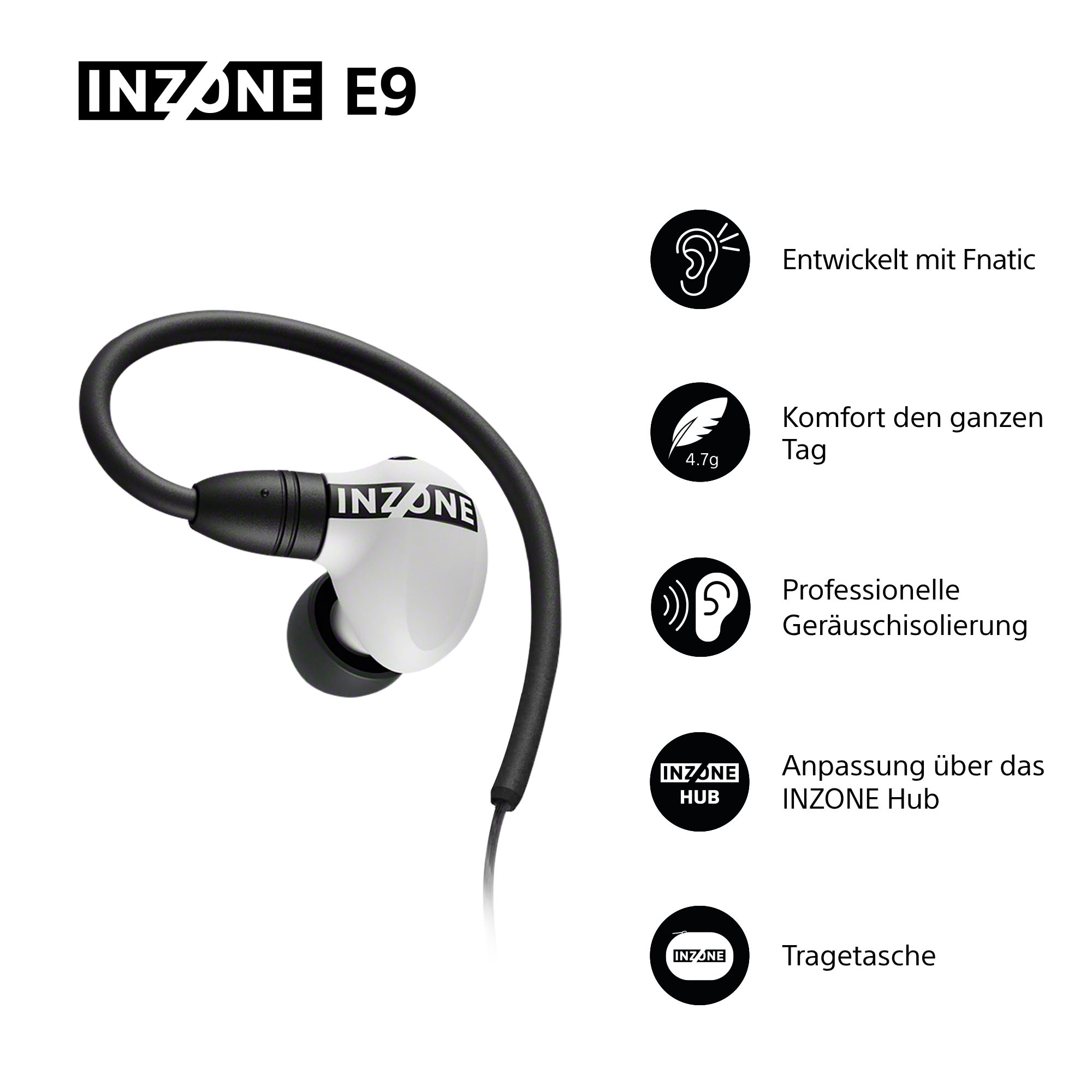 Sony Gaming-Headset »INZONE E9«, Geräuschisolierung