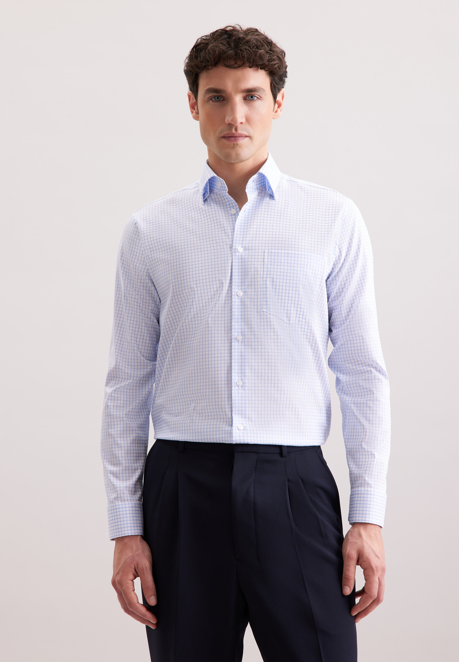 seidensticker Businesshemd "Schwarze Rose", Regular 1/1 Covered-Button-Down günstig online kaufen