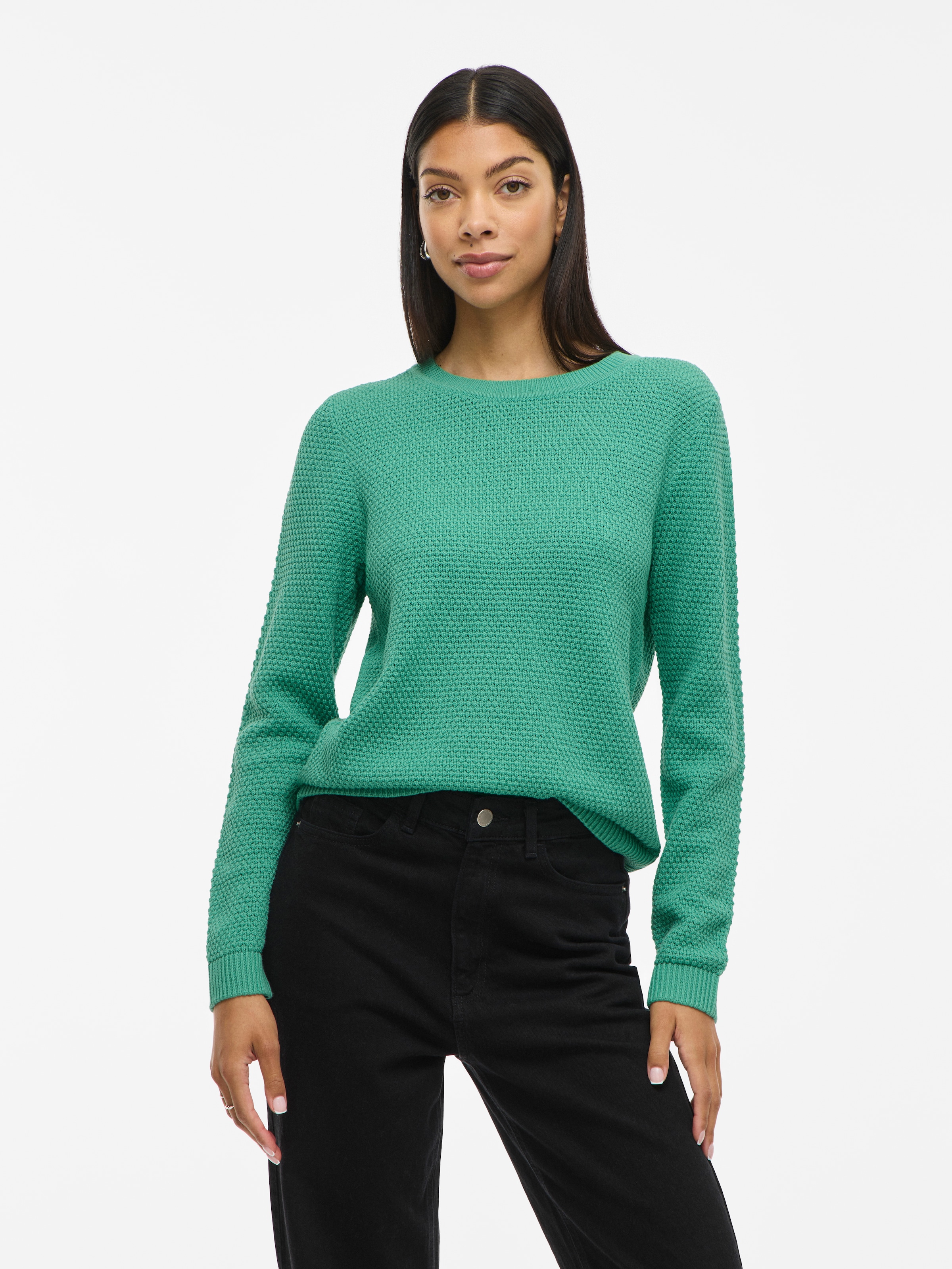 Vila Rundhalspullover "VIDALO O-NECK L/S KNIT TOP- NOOS" Baumwolle, regular günstig online kaufen
