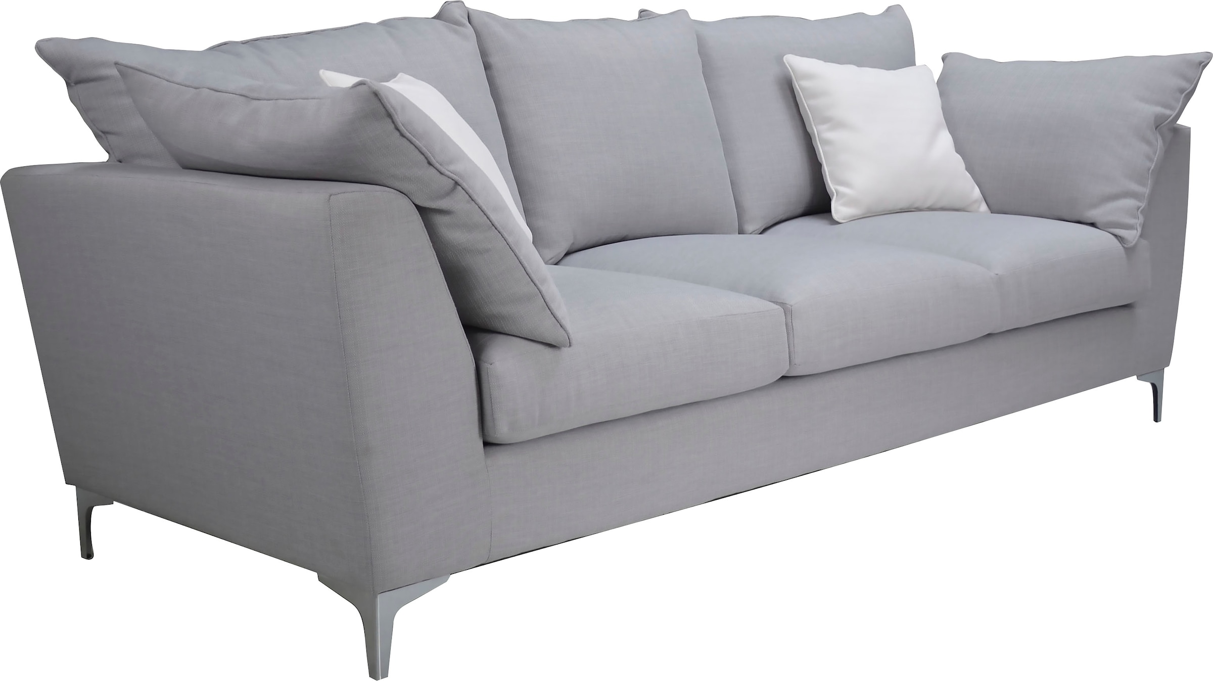 Leonique 3-Sitzer "Aspen", 3Sitzer Sofa "Aspen", modern, grau, Stoff "Magic Merlin", pflegeleicht