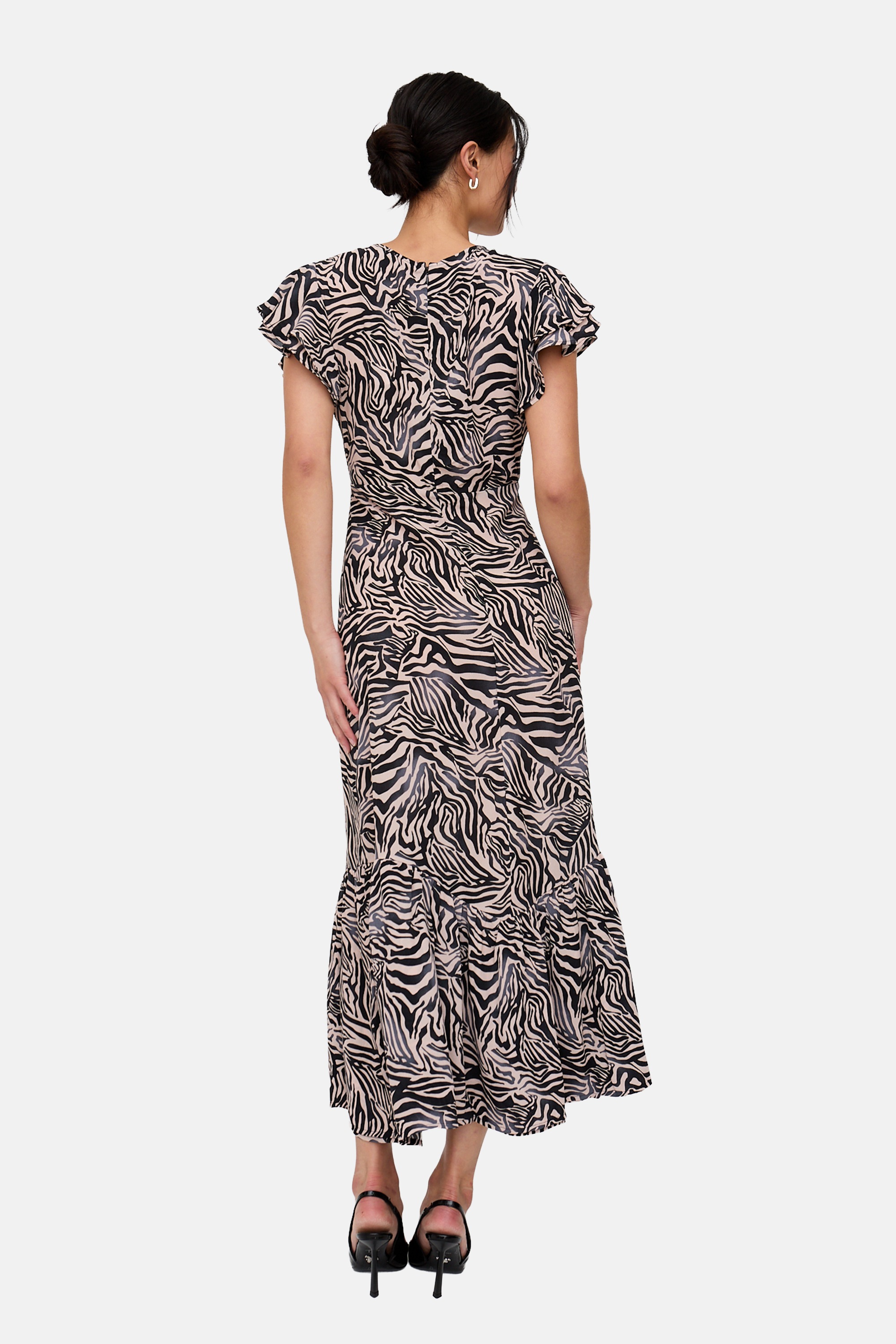 Lily and Lionel Midikleid »Zelda Tiered Zebra Print Maxi Dress Damen«