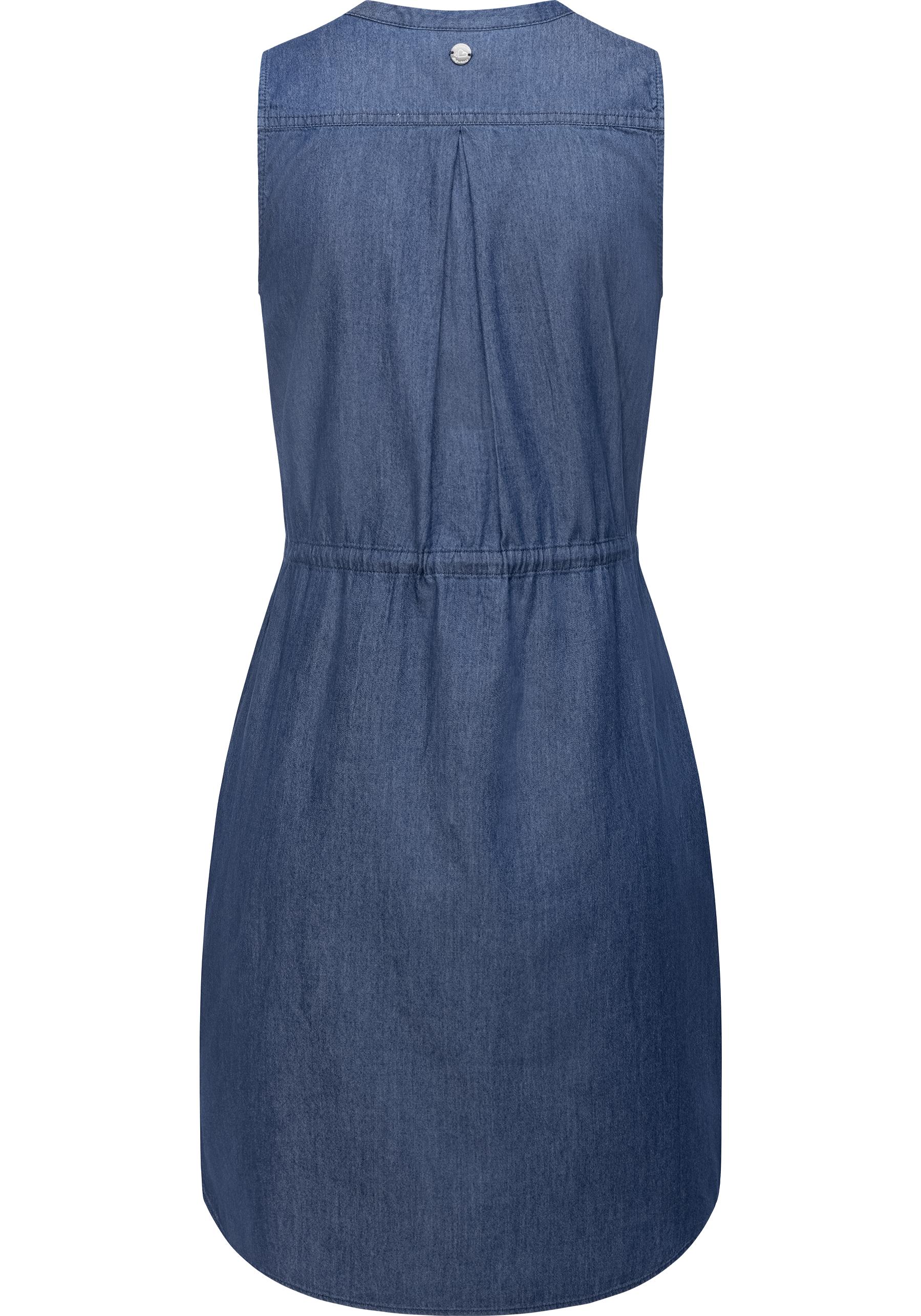 Thumbnail - Ragwear Shirtkleid "Roisin Denim" Ohne Taschen stylisches Sommerkleid mit Bindeband