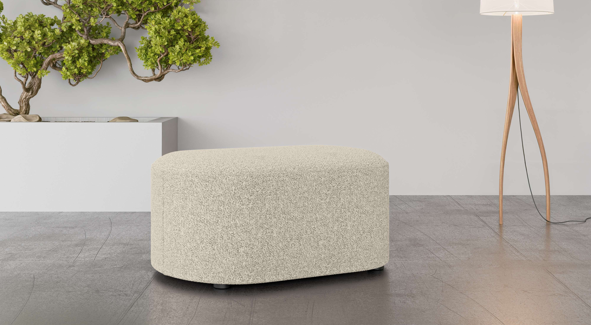 OTTO home Polsterhocker "Polsterhocker Tvinne, mit Wellenunterfederung" passend zum Ecksofa, auch in Bouclé, B/T/H: 90/50/44 cm