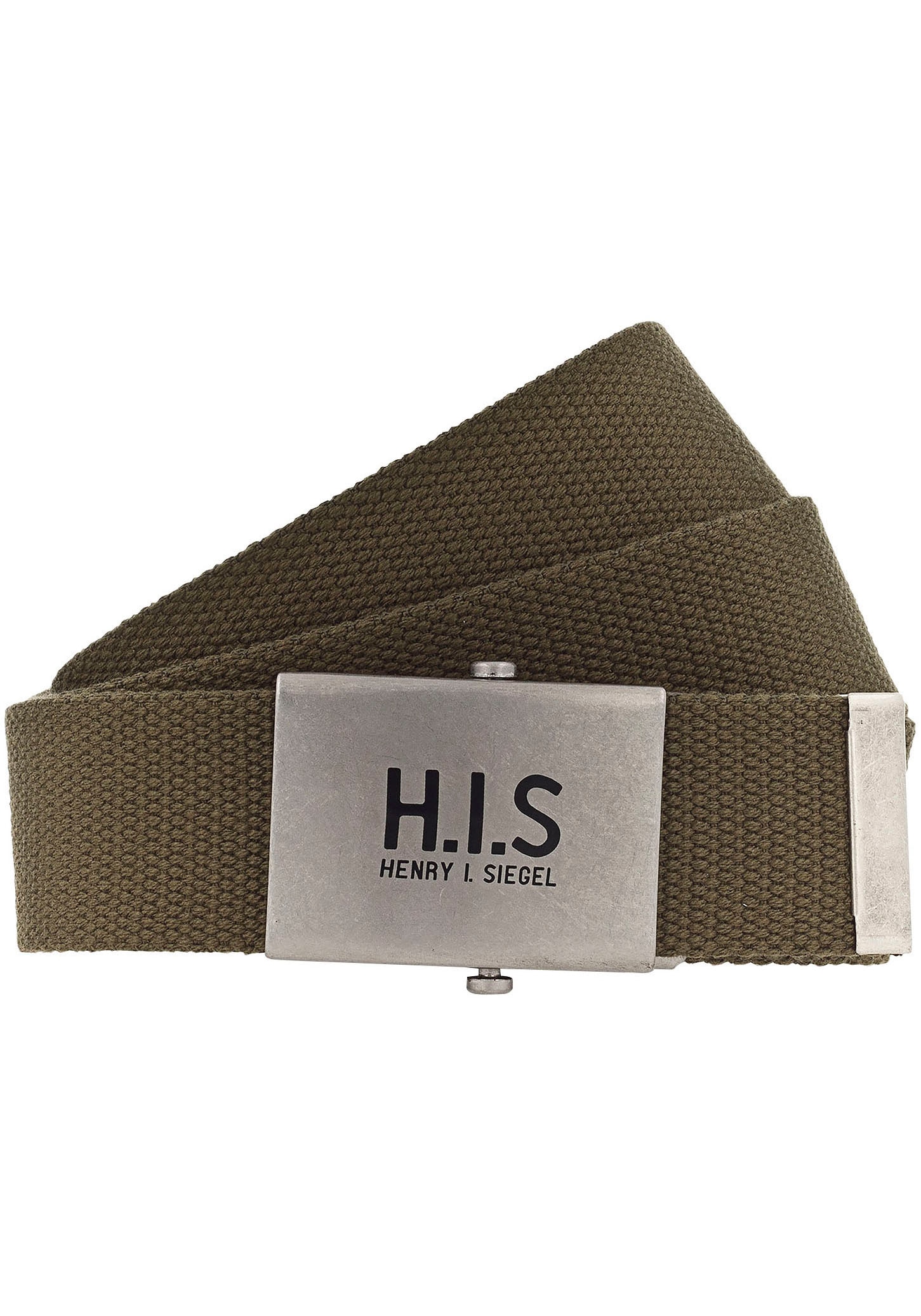 Stoffgürtel, Bandgürtel mit H.I.S Logo auf der Koppelschließe
