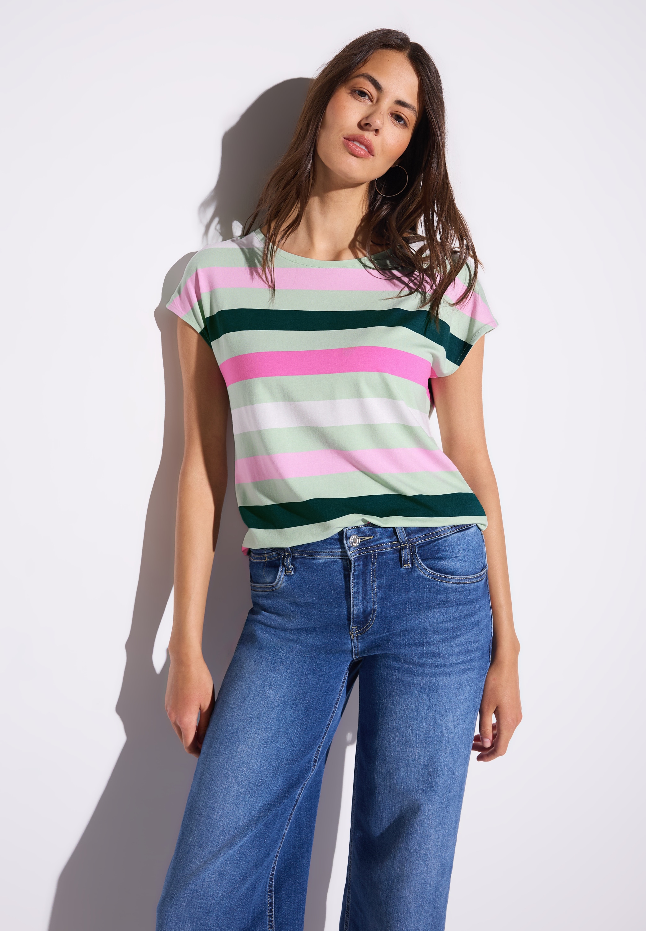 STREET ONE T-Shirt mit Rundhalsausschnitt