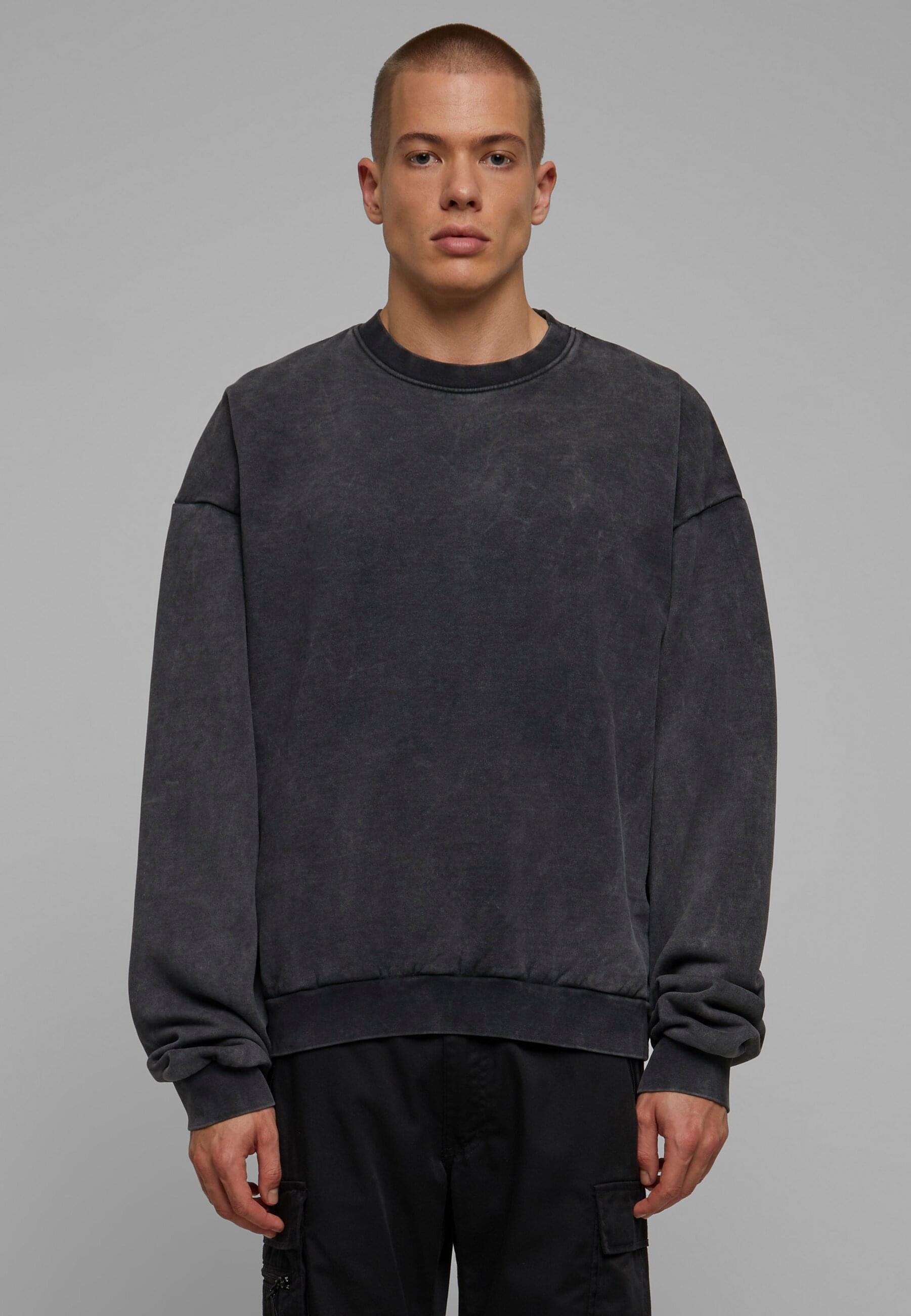 URBAN CLASSICS Rundhalspullover »Urban Classics Herren Acid Washed Crew«, (1 tlg.)