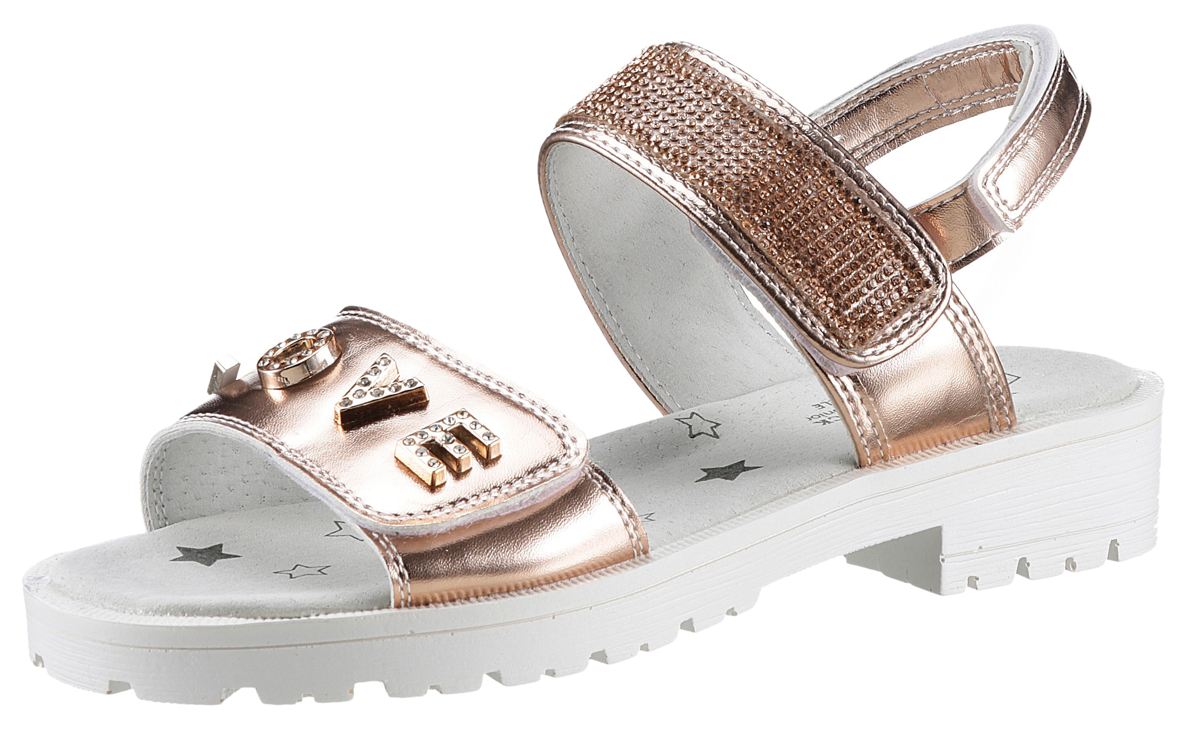 Sandale, Sommerschuh, Klettschuh, Sandalette, mit Strass-Steinen