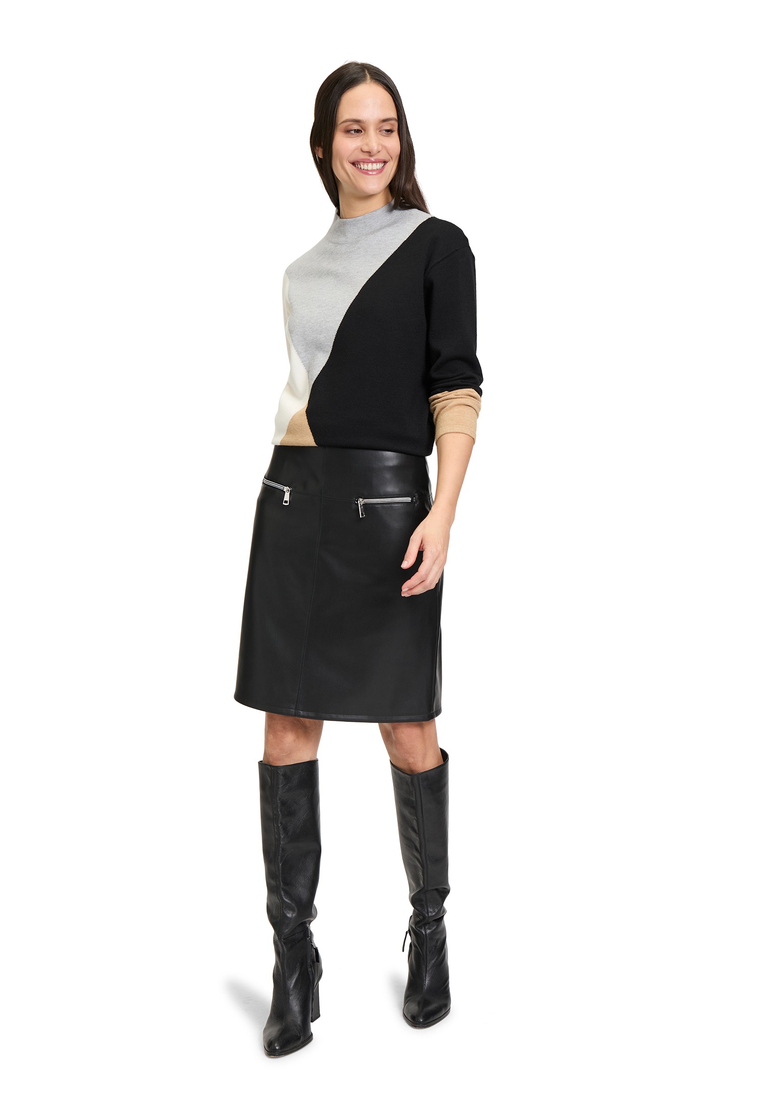 Betty Barclay Strickpullover »Betty Barclay Feinstrickpullover mit Kragen«, (1 tlg.), Color Blocking