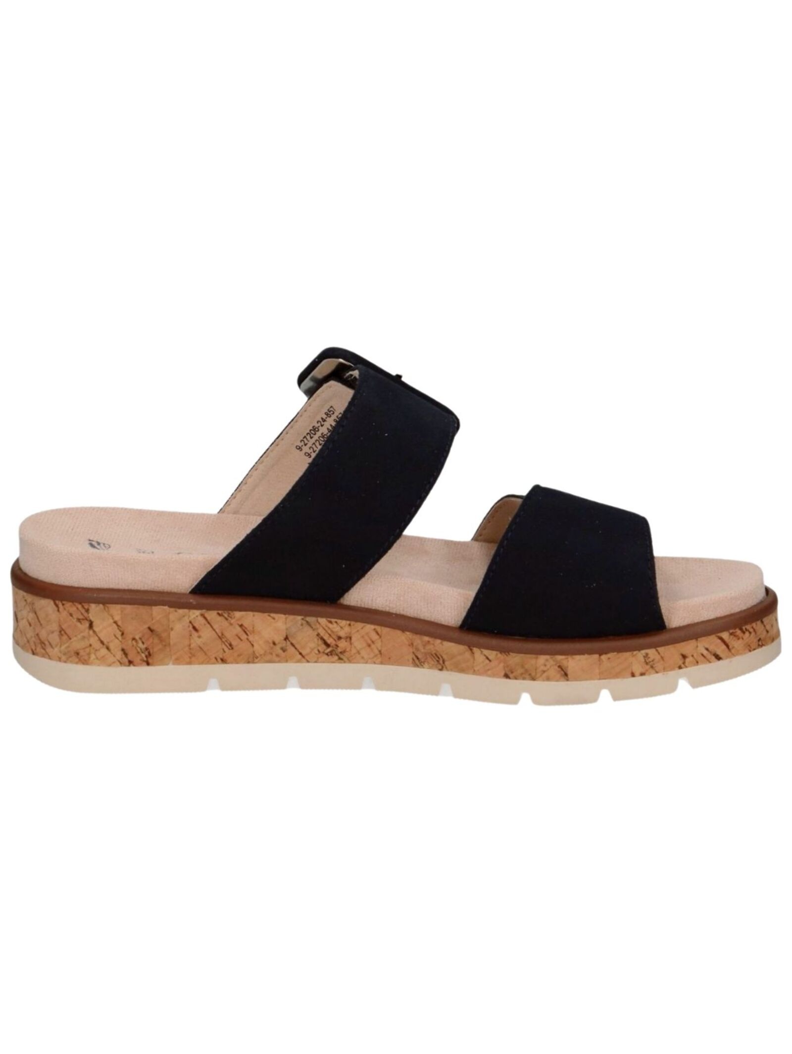 Pantolette CAPRICE "Caprice Pantoletten Veloursleder", Damen, Gr. 37, ozean, Veloursleder, Schuhe Pantolette 3