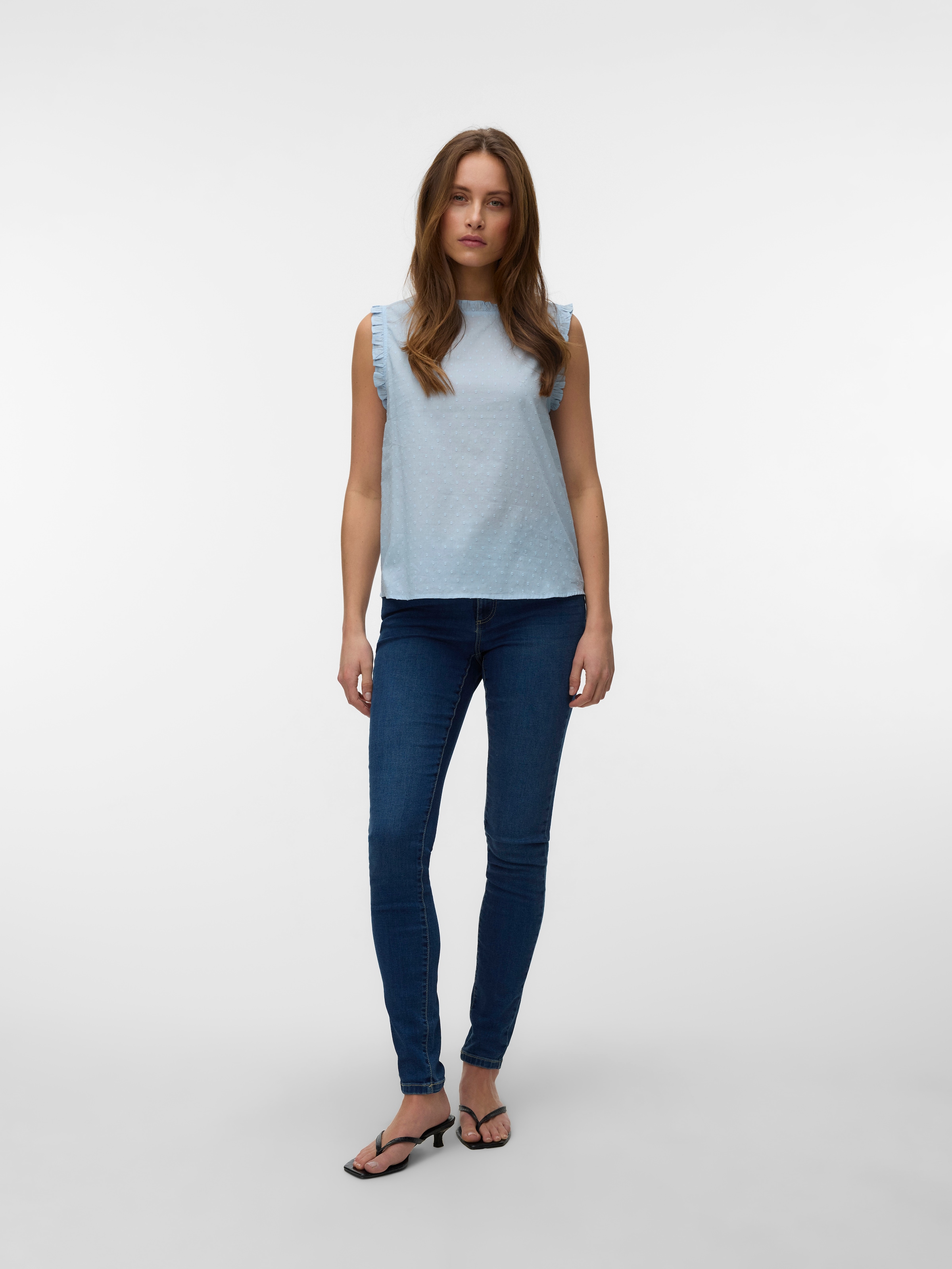 Vero Moda Rüschentop »VMTRINE SL TOP WVN NOOS« Baumwolle