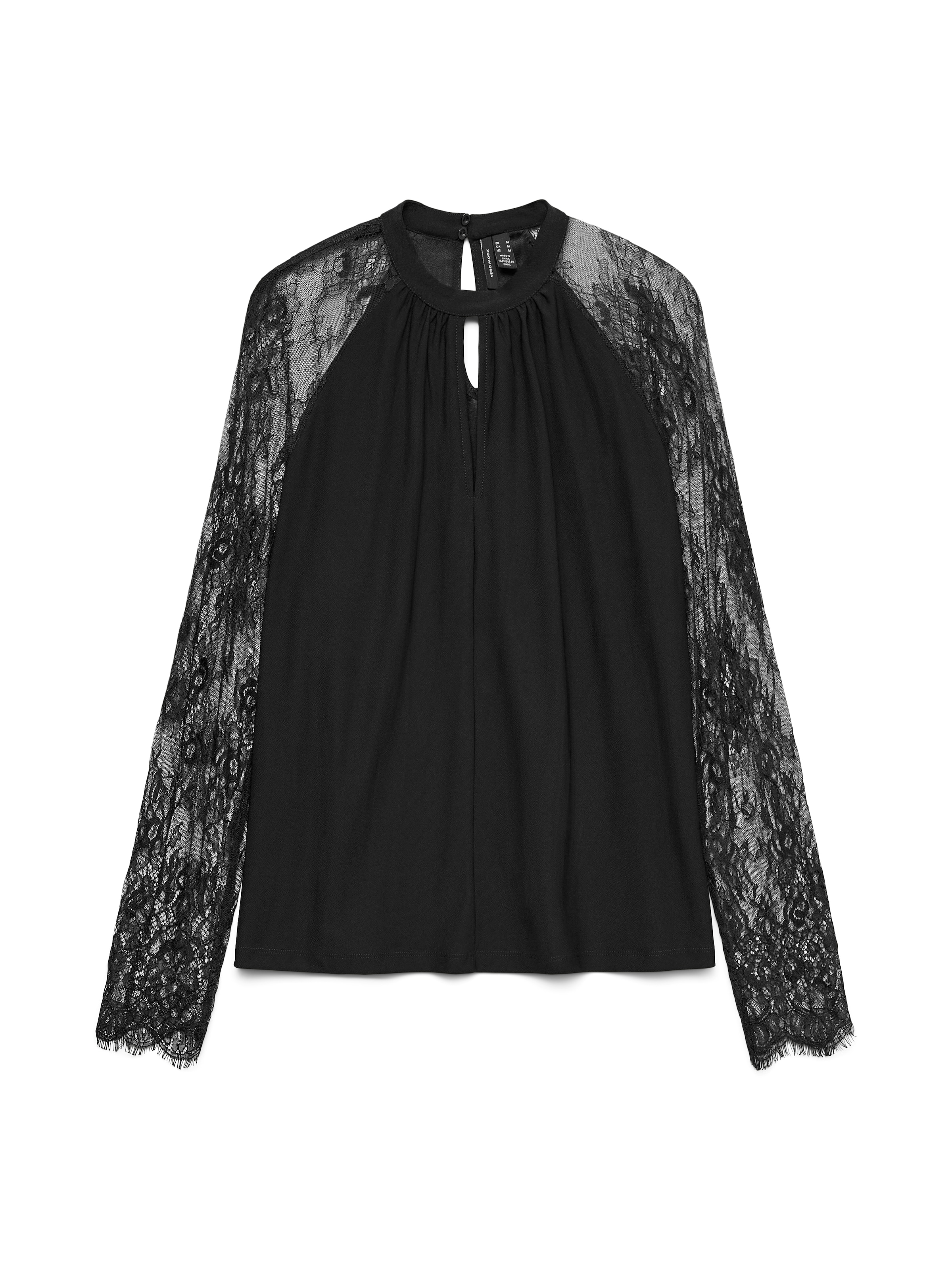 Vero Moda Spitzenshirt "VMMILLA LS LACE TOP GA JRS NOOS" günstig online kaufen
