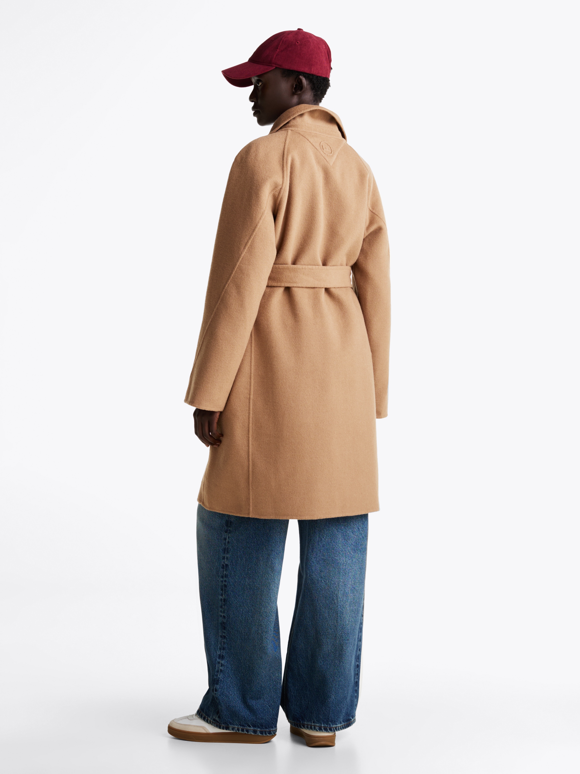 Tommy Hilfiger Kurzmantel »REG DF WOOL BELTED COAT«, mit Gürtel