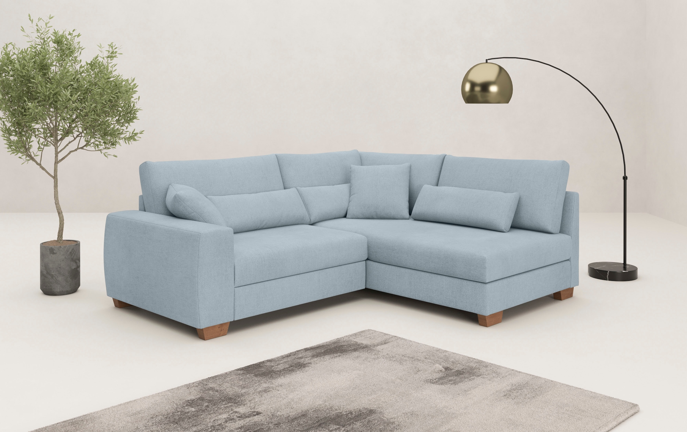Mr. Couch Ecksofa "Helena L-Form, bis 140 kg belastbar", mit Taschenfederke günstig online kaufen