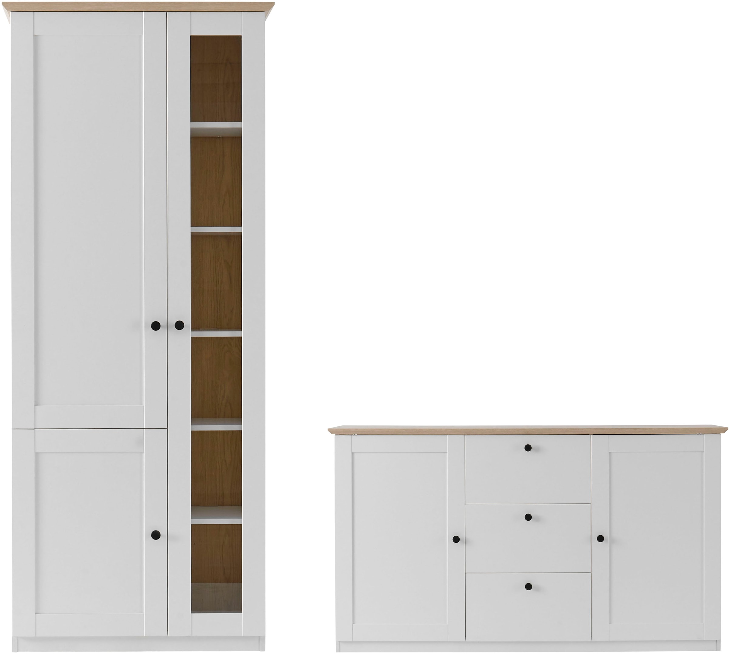 OTTO home Wohnwand »Brest, Anbauwand im Landhausstil, Komplettset, Wohnzimmer-Set« Set, 2 Stk. tlg.
