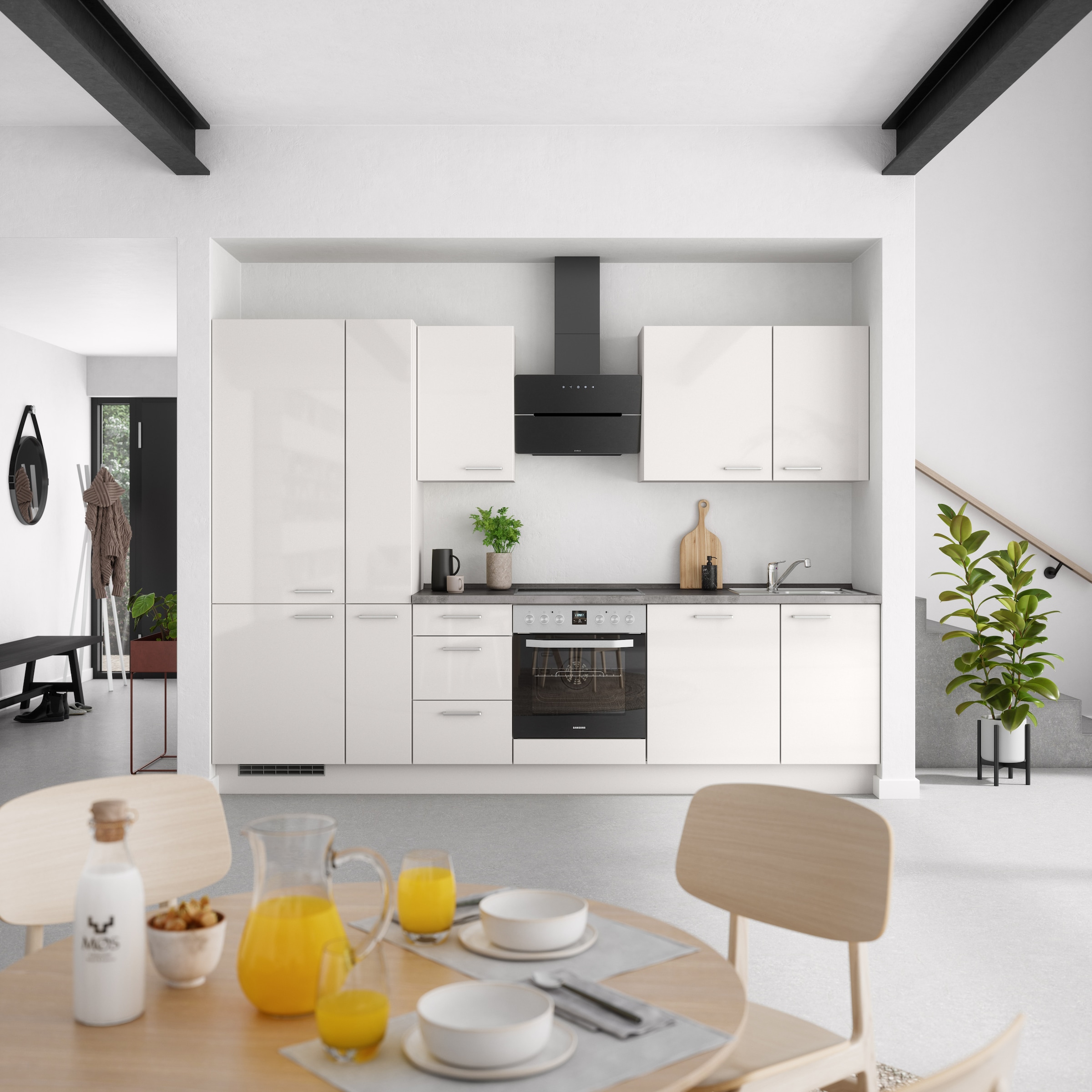nobilia® Küchenzeile »"Flash II"«, vormontiert, Ausrichtung wählbar, Breite 300 cm, wahlw. mit E-Geräten
