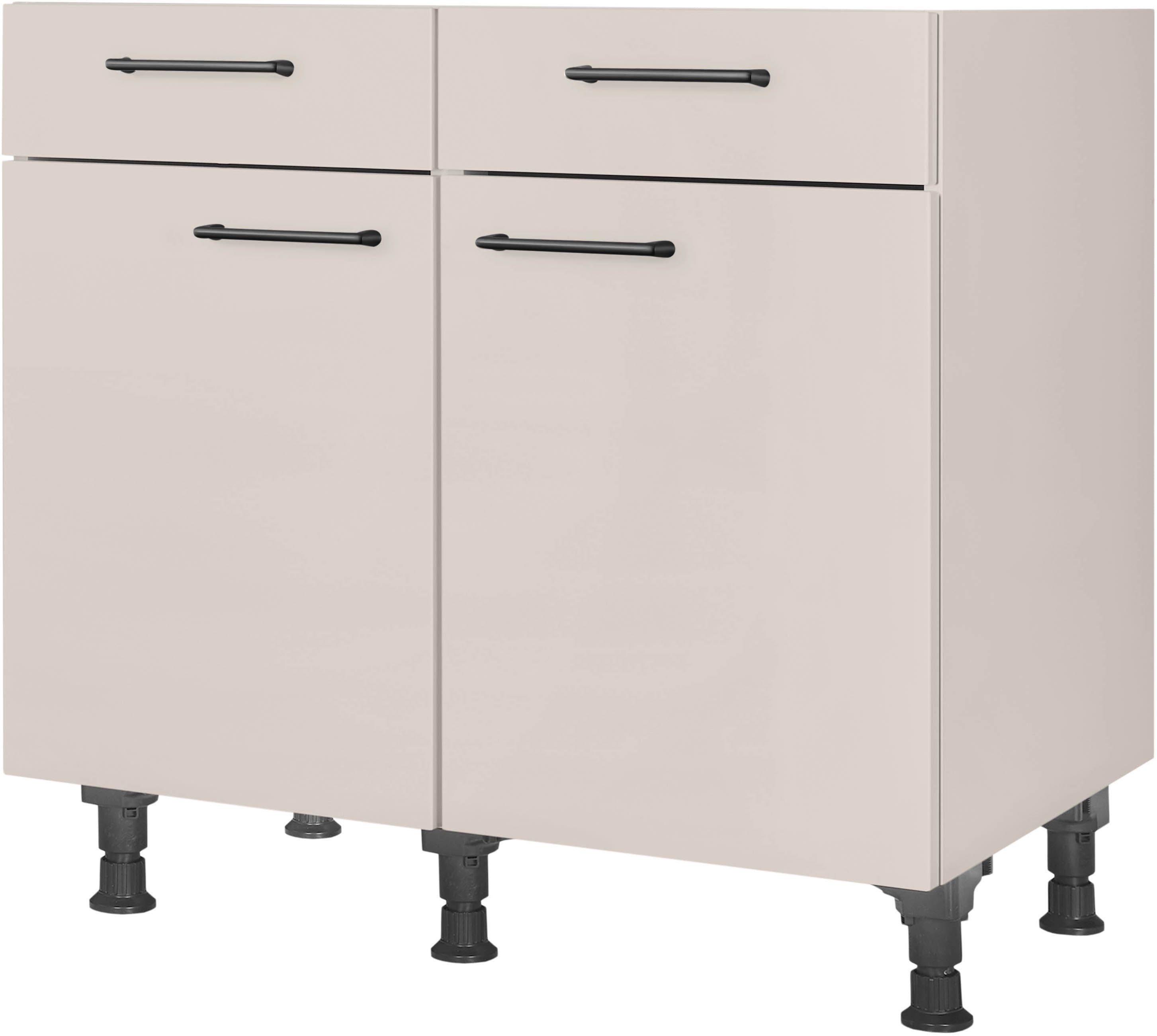 nobilia Unterschrank ""MIAMI", vormontiert, Breite 90 cm, Soft-Close-Funktion" bei den Schubkästen, inkl. höhenverstellbare Sockelfüße