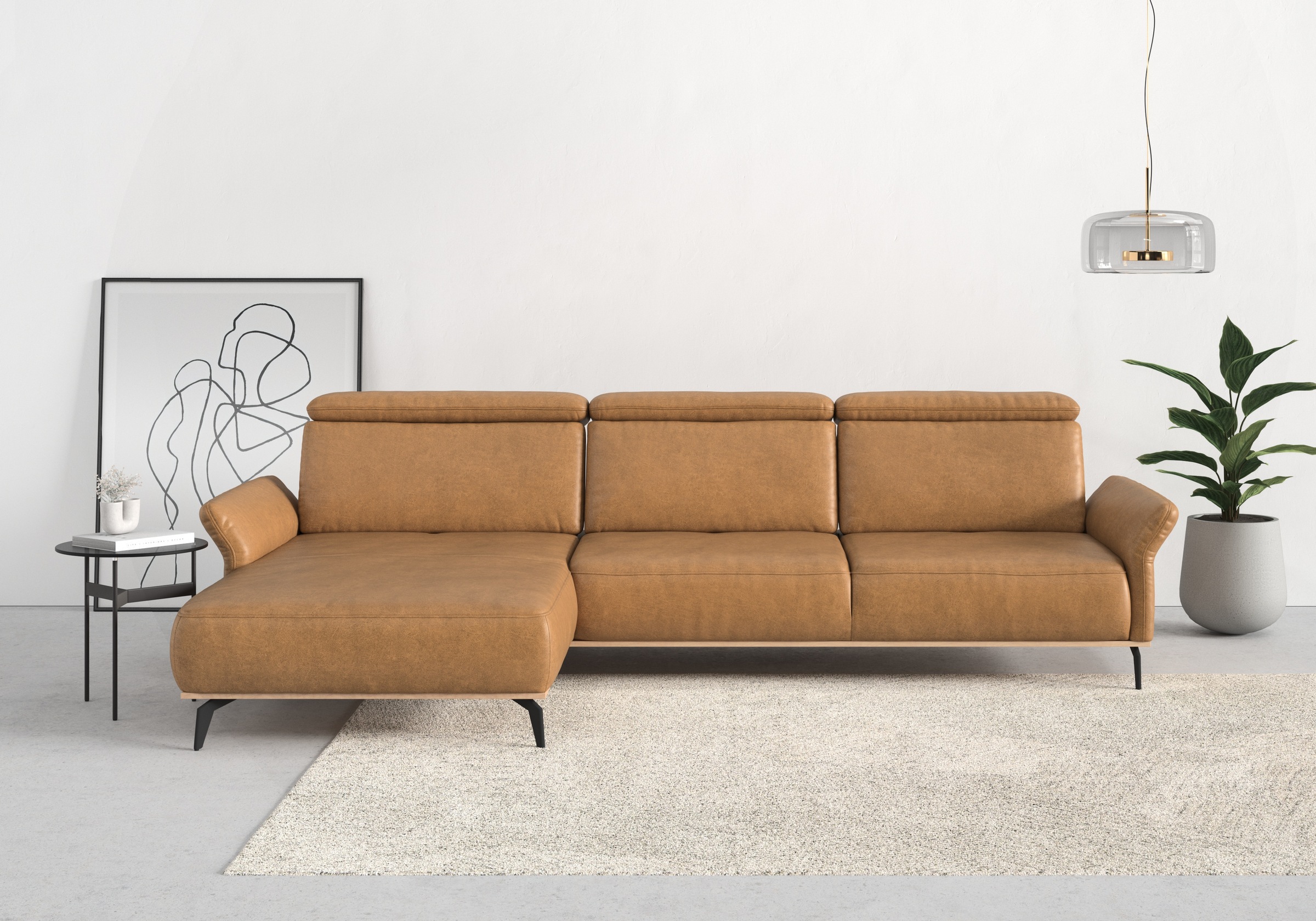 Thumbnail - Home affaire Ecksofa "Fjord L-Form" massiv, wahlweise mit Armlehnfunktion, Kopf- Sitztiefenverstellung