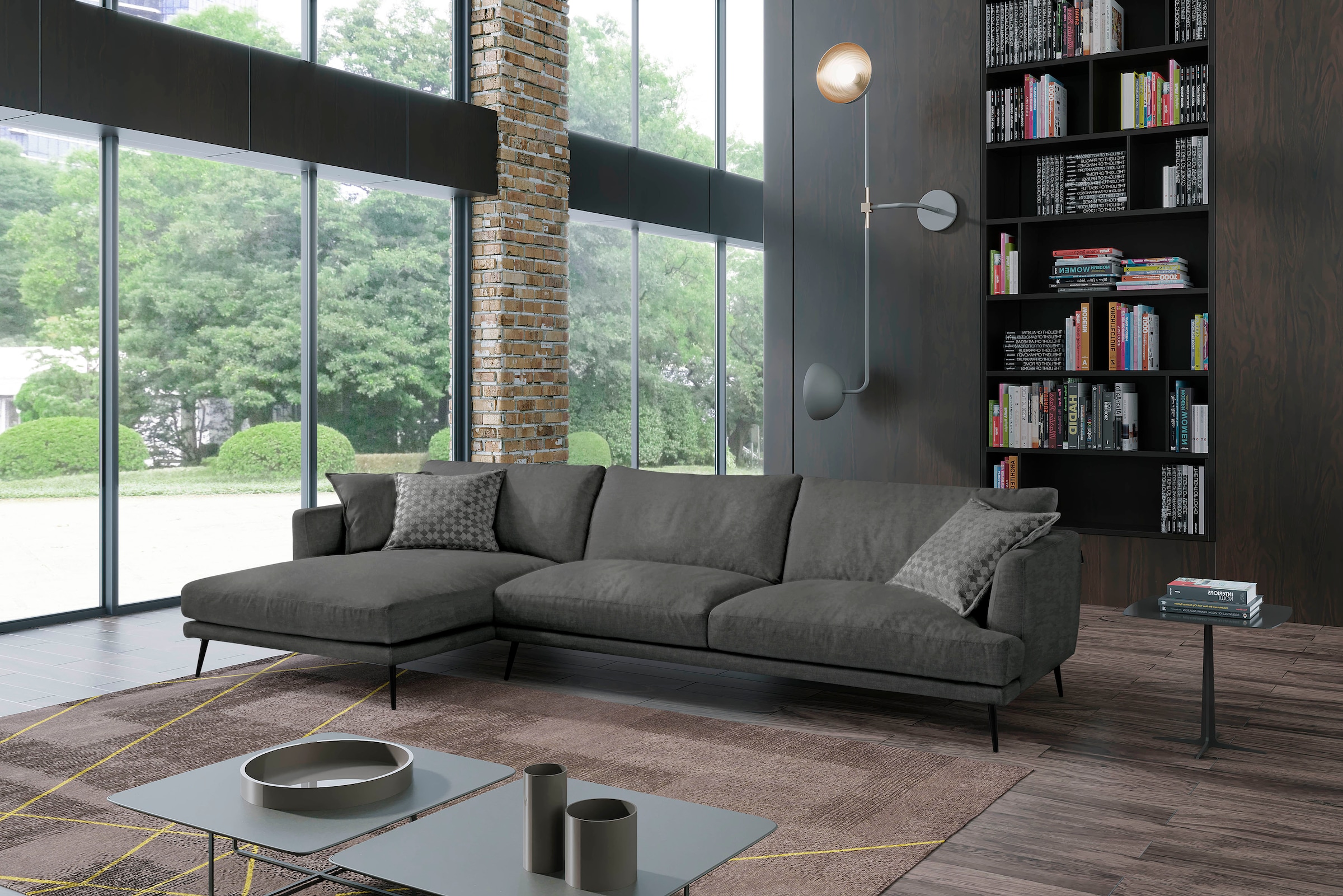 Egoitaliano Ecksofa "Sophia, Designsofa mit extrakomfortablem Sitzkomfort, Breite 274cm" mit Daunenfederung, L-Form