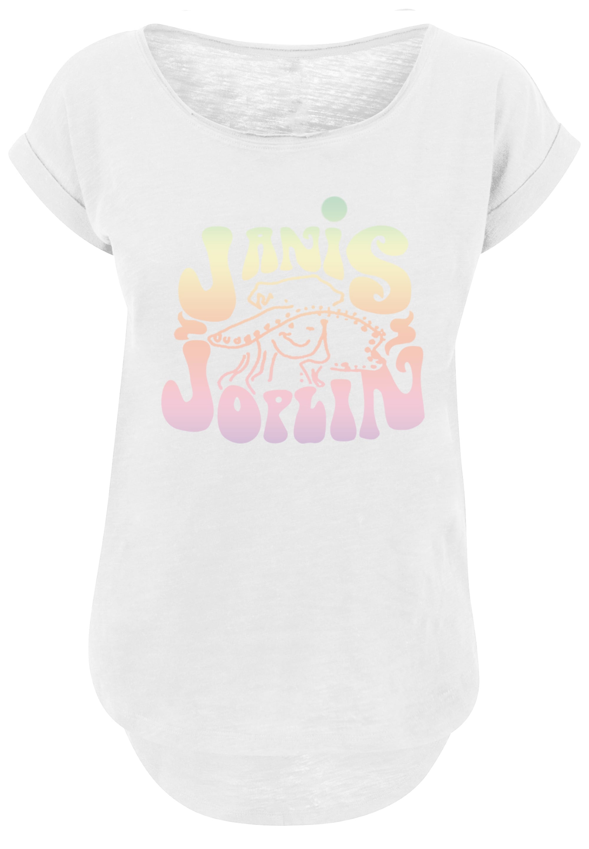 F4NT4STIC T-Shirt »Janis Joplin Pastel Logo«, Print