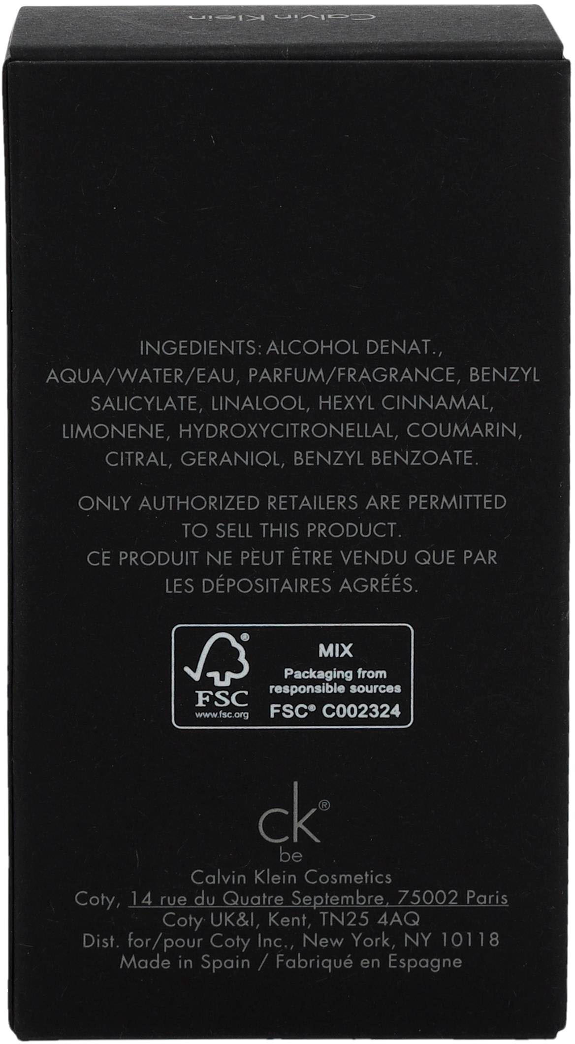 Calvin Klein Eau de Toilette »Be«, mit Mandarin und Minze