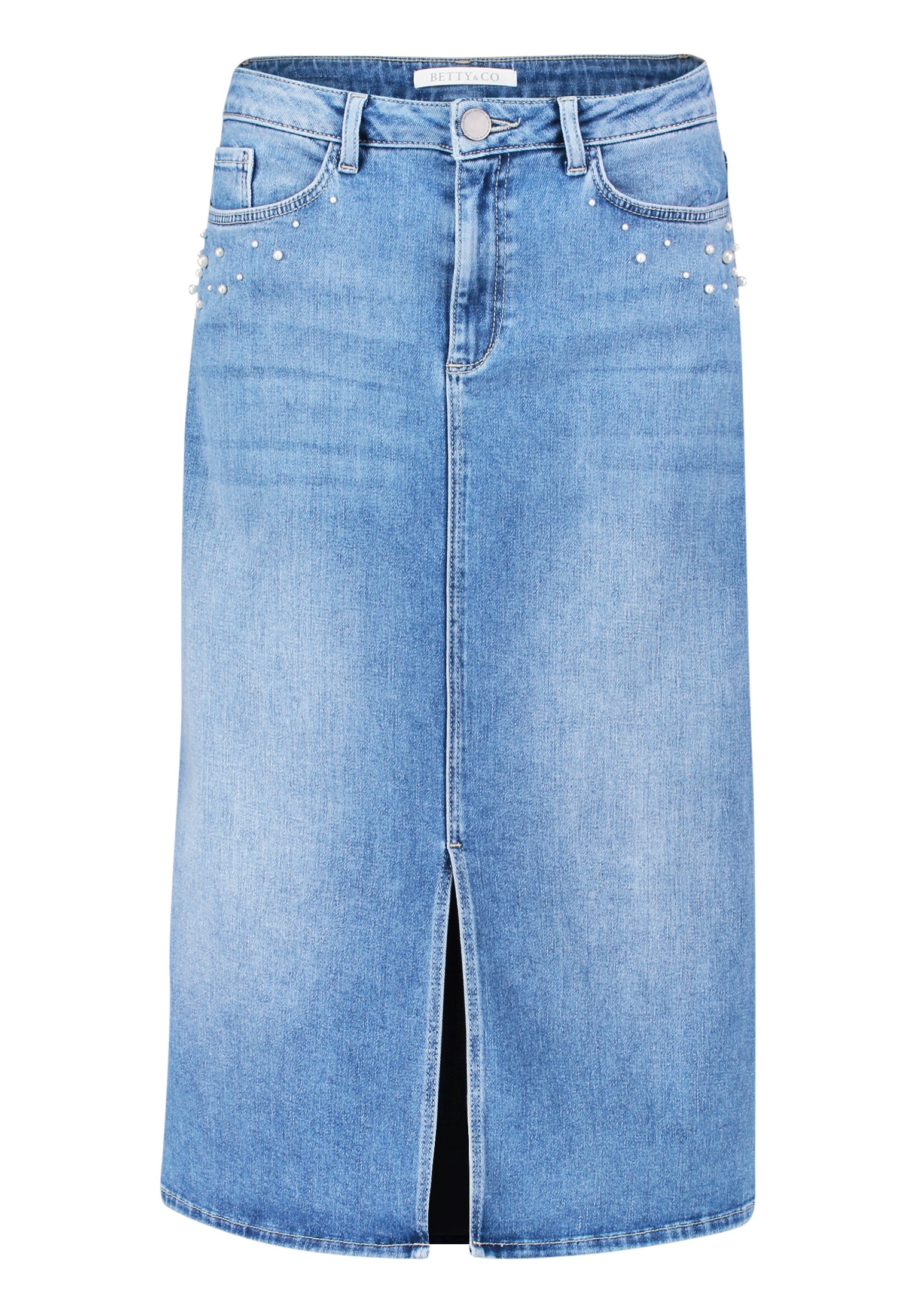 Betty&Co Midirock "Betty & Co Damen Jeansrock mit Waschung", Form günstig online kaufen
