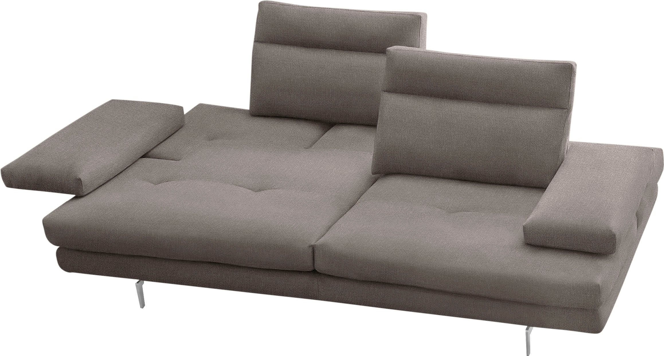 CALIA ITALIA 3-Sitzer »Toby Wing, Designsofa mit hohem Sitzkomfort, bequem und elegant«, inklusive Sitztiefenverstellung, Füße in Chrom glänzend