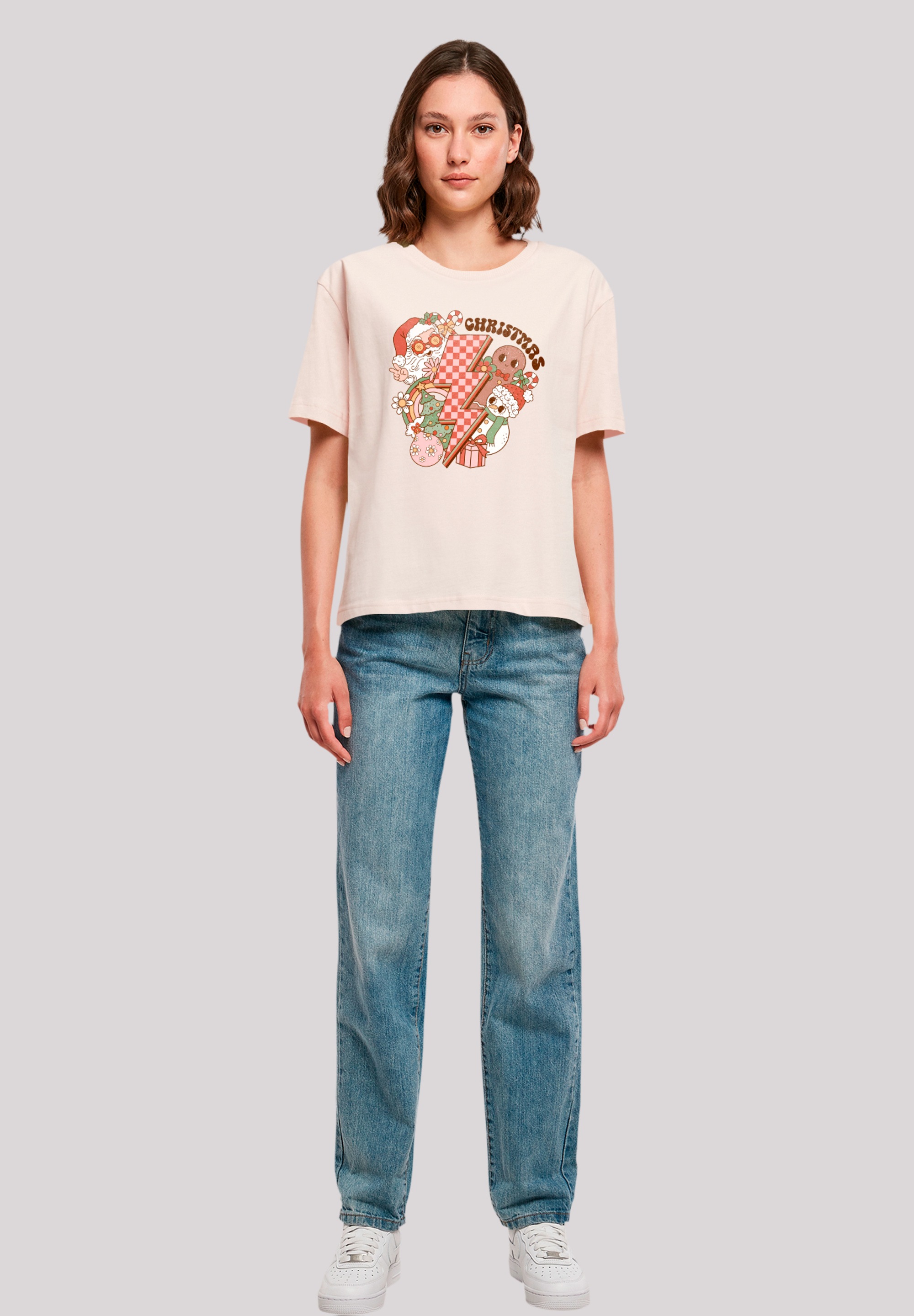 F4NT4STIC T-Shirt »Groovy Weihnachten Flash Cozy Vibes«, Premium Qualität, Weihnachts-Kollection