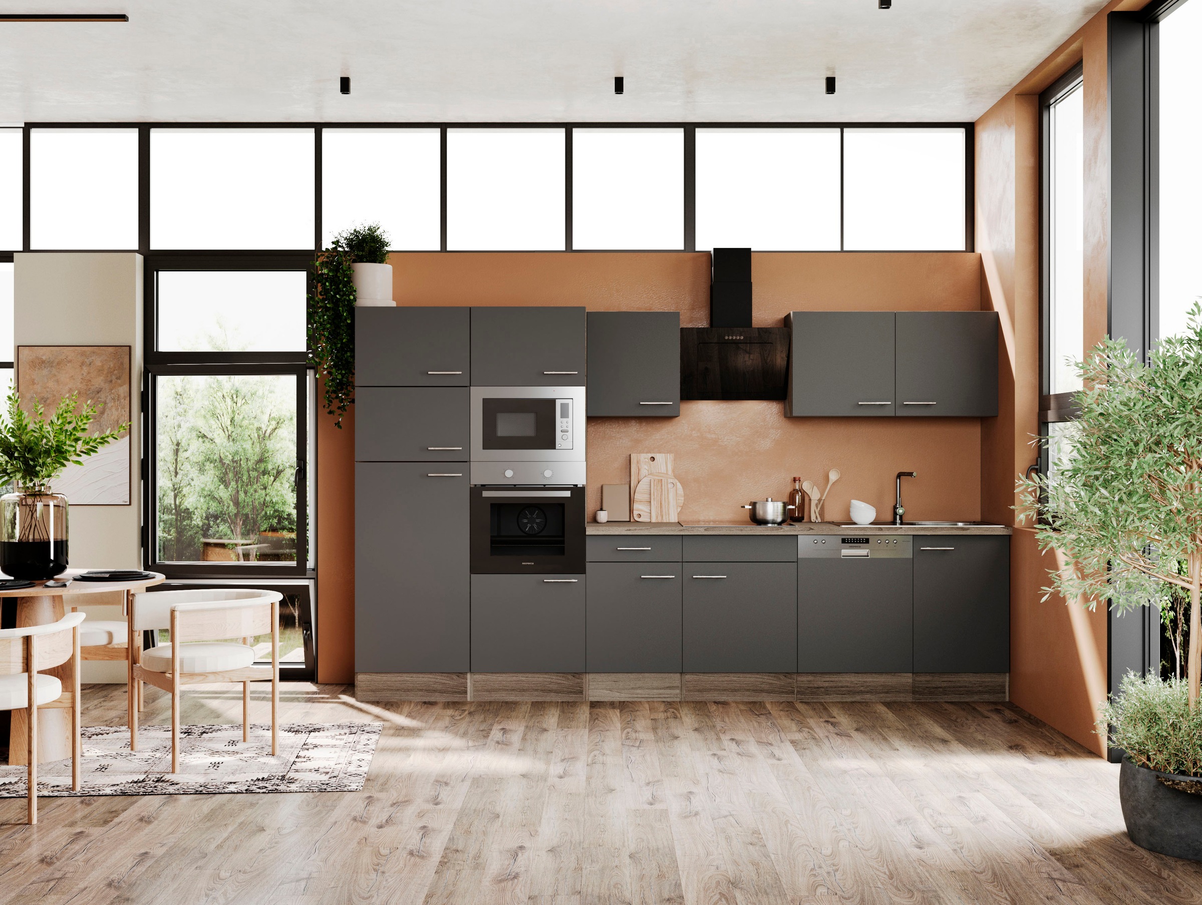 RESPEKTA Küchenzeile "Oliver", Breite 340 cm, wechselseitig aufbaubar günstig online kaufen
