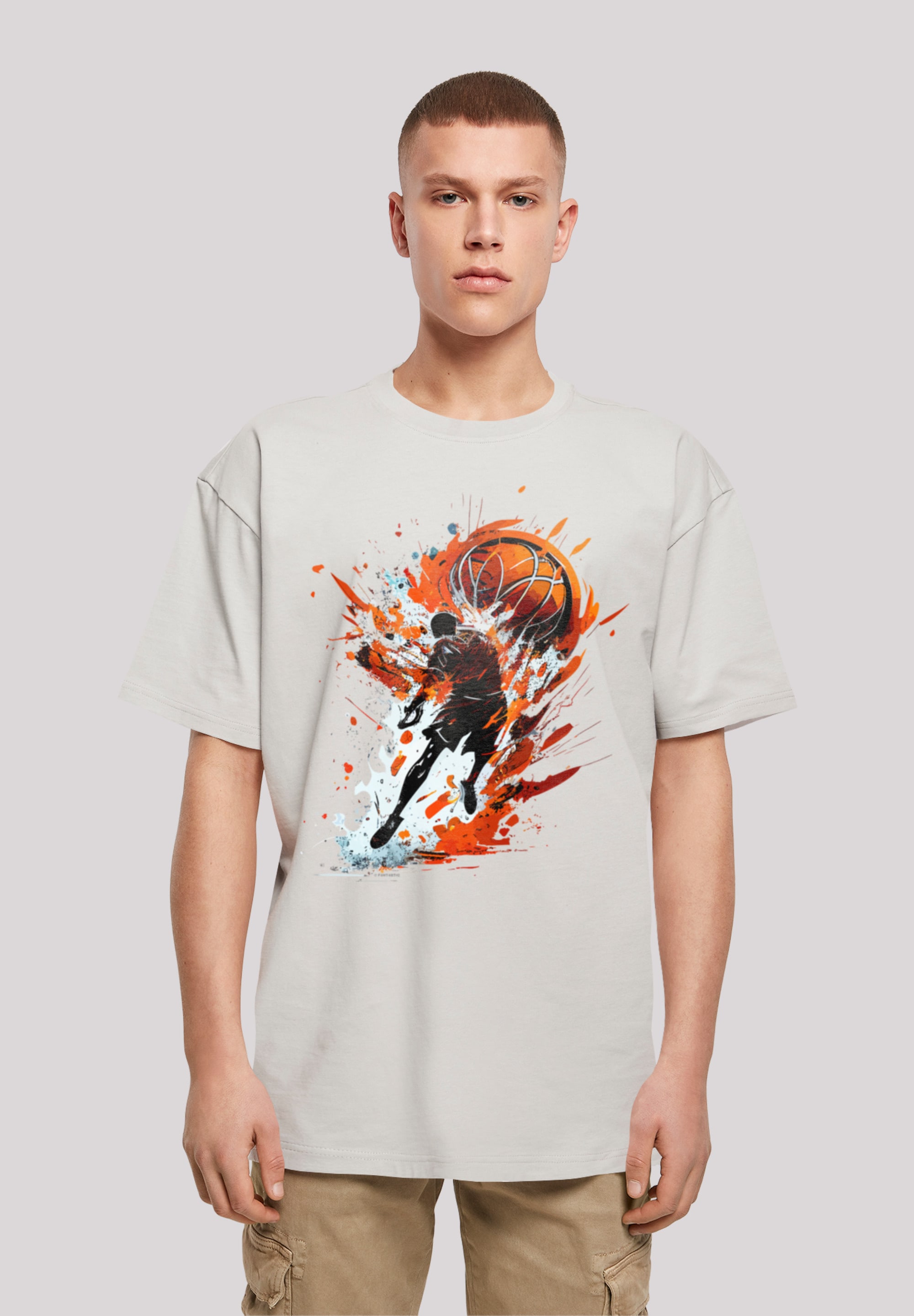 F4NT4STIC T-Shirt "Basketball Splash Sport OVERSIZE TEE", Print