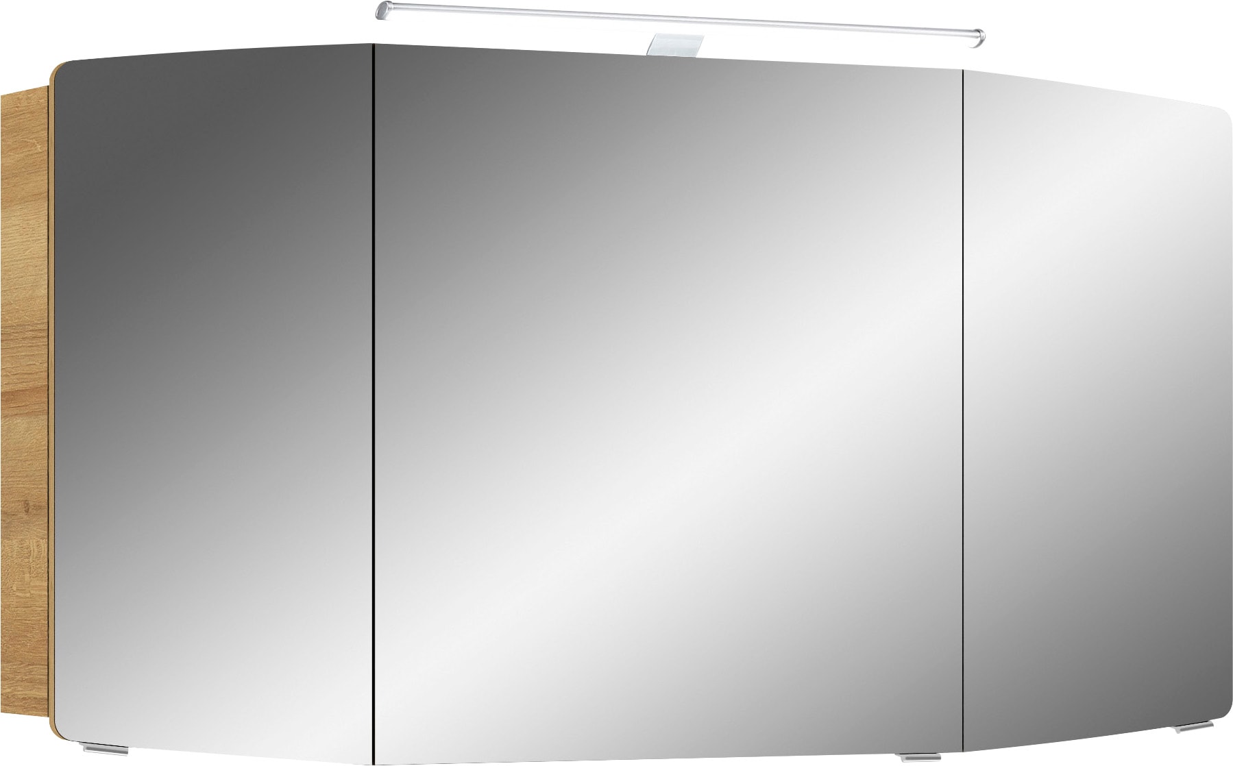 Saphir Badmöbel-Set »Cassca Sprint 2-teilig Mineralmarmor-Waschtisch mit LED-Spiegelschrank«, (2 St.), Waschplatz 121 cm breit mit 5 Türen, 2 Schubladen, inkl. Türdämpfer