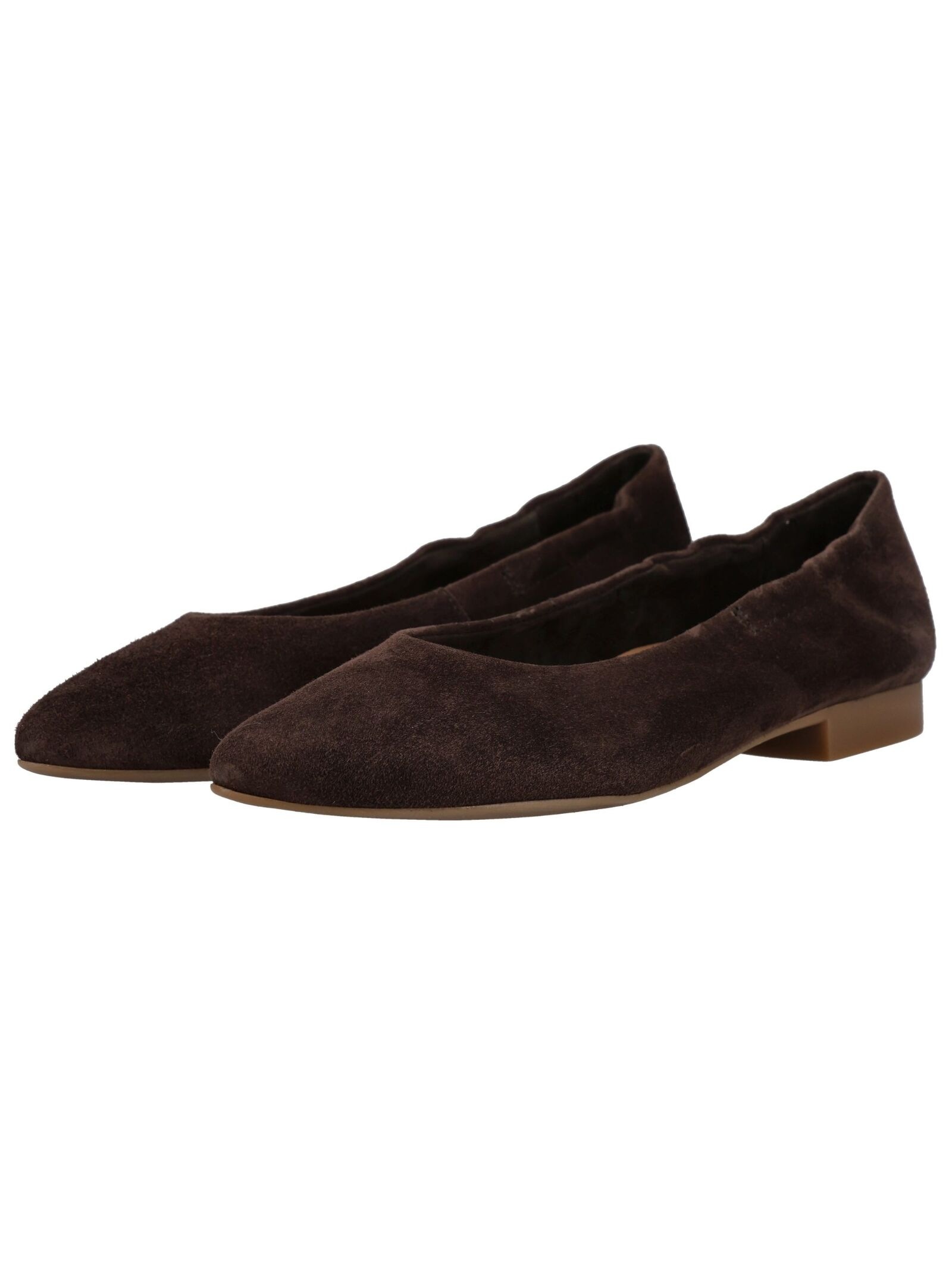 Ballerina PAUL GREEN "Paul Green Ballerinas Veloursleder", Damen, Gr. 38,5, dunkelbraun, Veloursleder, Schuhe Ballerina 5