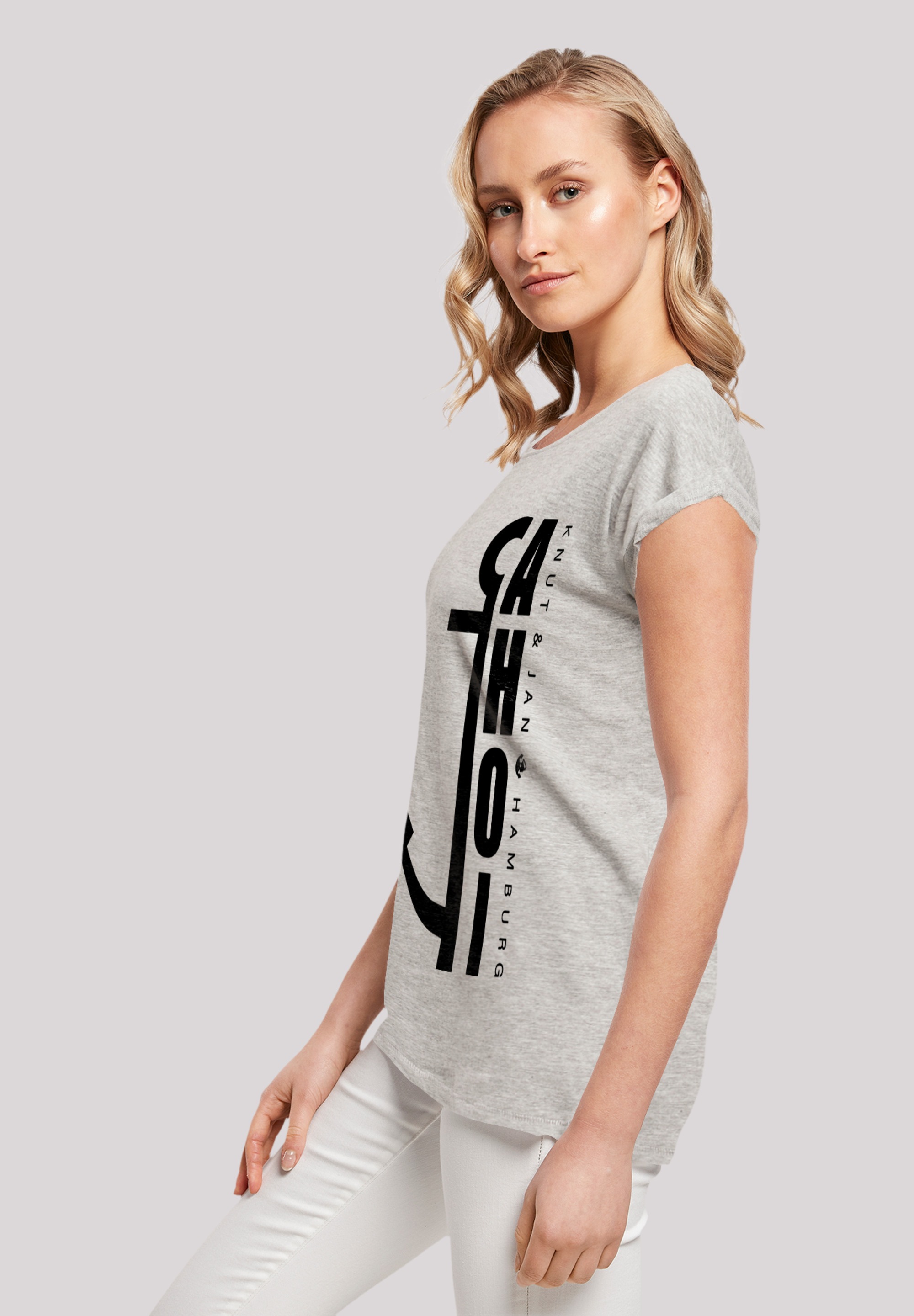 F4NT4STIC T-Shirt »Ahoi Anker Knut & Jan Hamburg«, Print