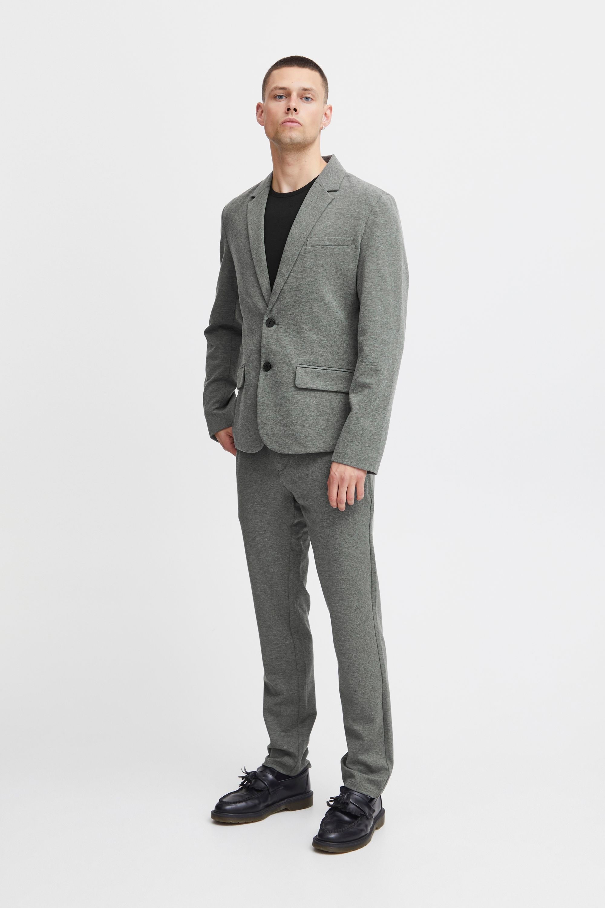 Sakko BLEND "BHLangford", Herren, Gr. 50, pewter mix, 64% Viskose, 31% Polyester, 5% Elasthan, unifarben, regular fit taillenlang, eingesetzt, Sakkos Sakko, Klassisches Sakko mit Klappentaschen 5