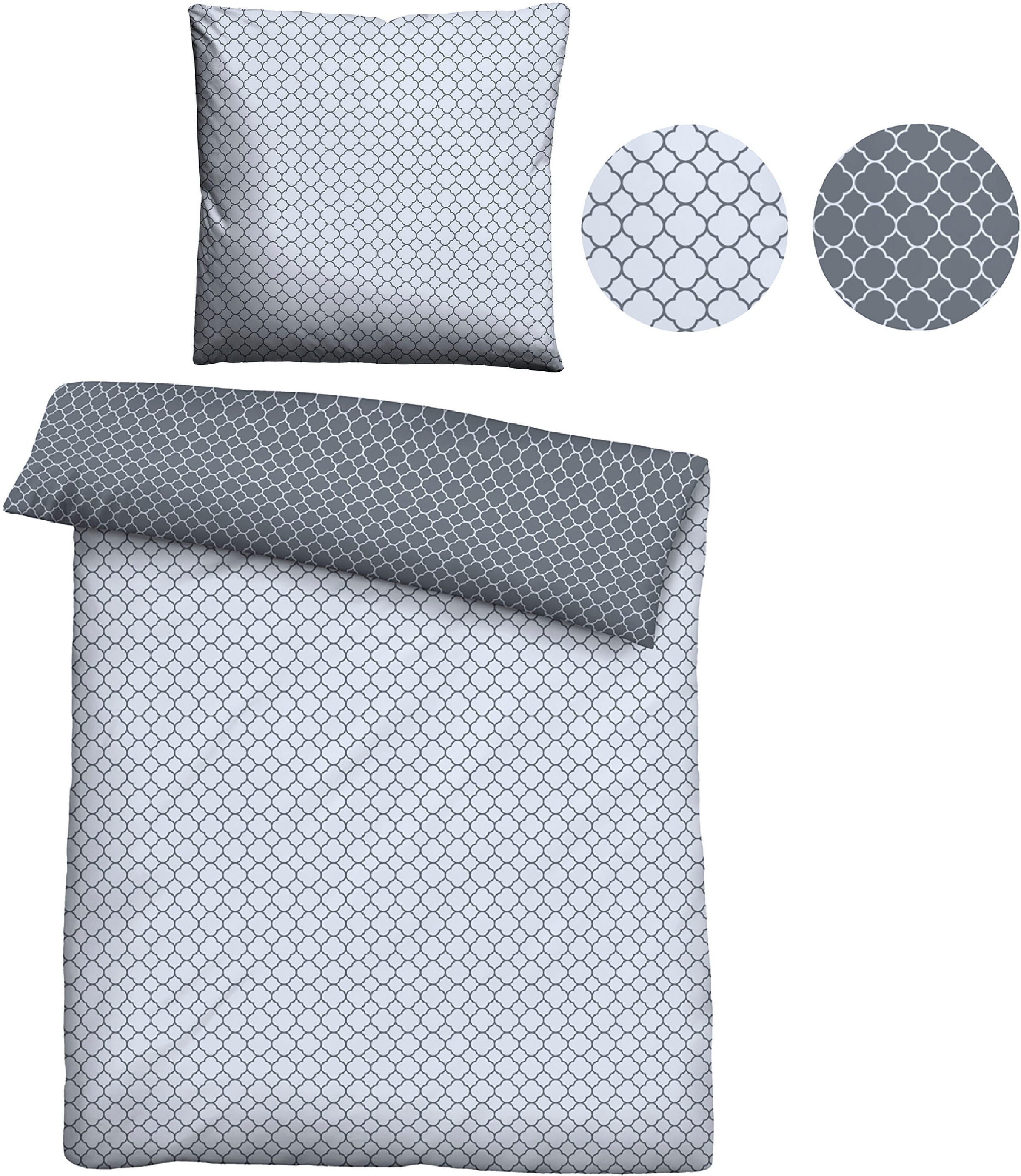 Thumbnail - Biberna Wendebettwäsche "Combinate in Gr. 135x200, 155x220 oder 200x200 cm" 2 Stk. tlg. Bettwäsche aus Baumwolle, zeitlo...