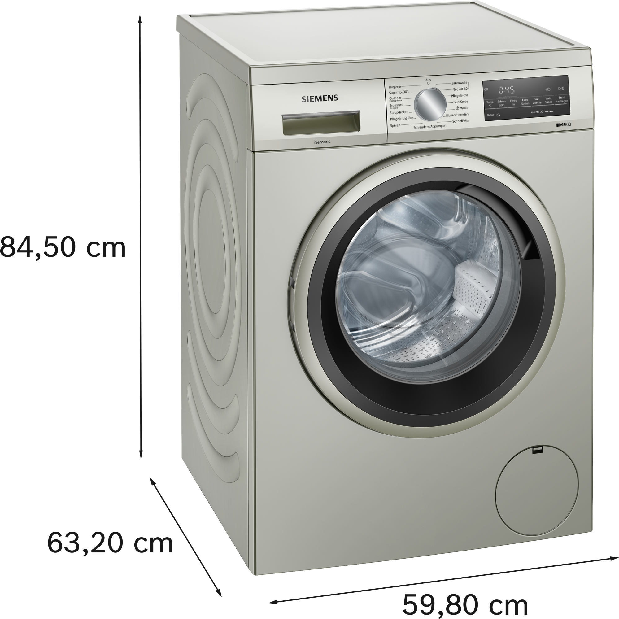 SIEMENS Waschmaschine iQ500 "WU14UTS8" 9 kg 1400 U/min Unterbaufähig, aquaS günstig online kaufen