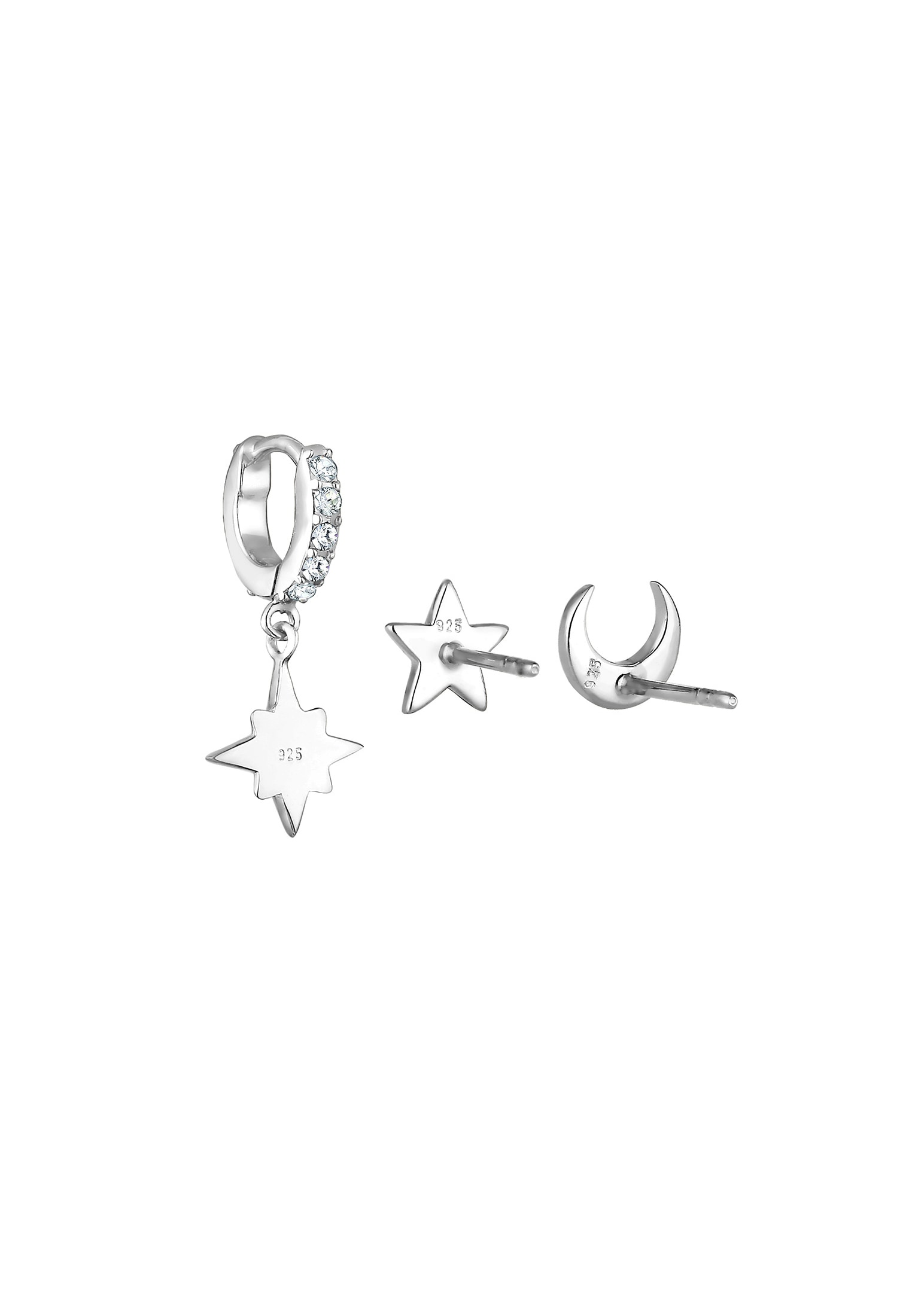 Elli Ohrring-Set »Stardust 3er Set Kristalle 925 Silber«