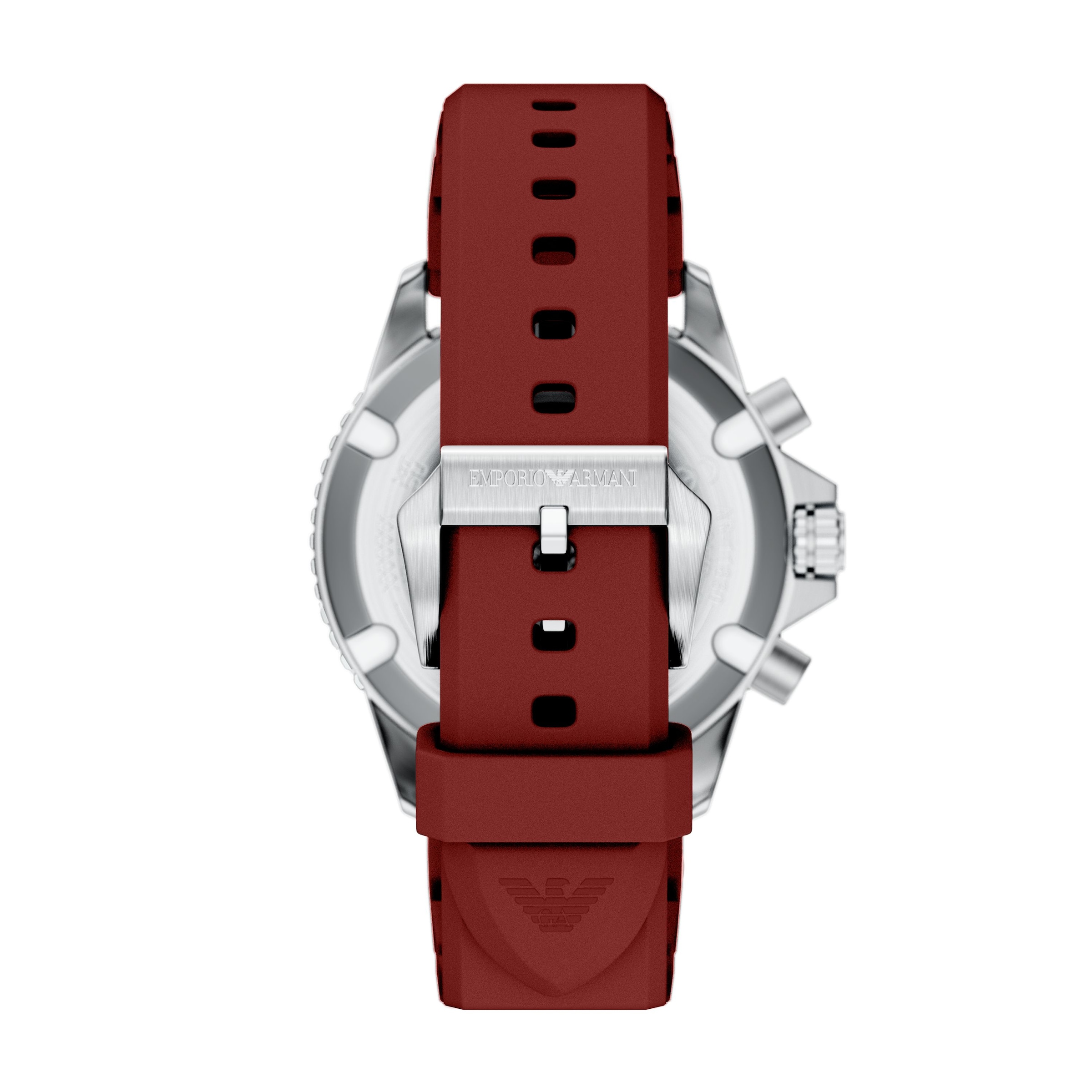 Emporio Armani Chronograph Armbanduhr, Solar, Silikonarmband, Ideal auch als Geschenk, analog